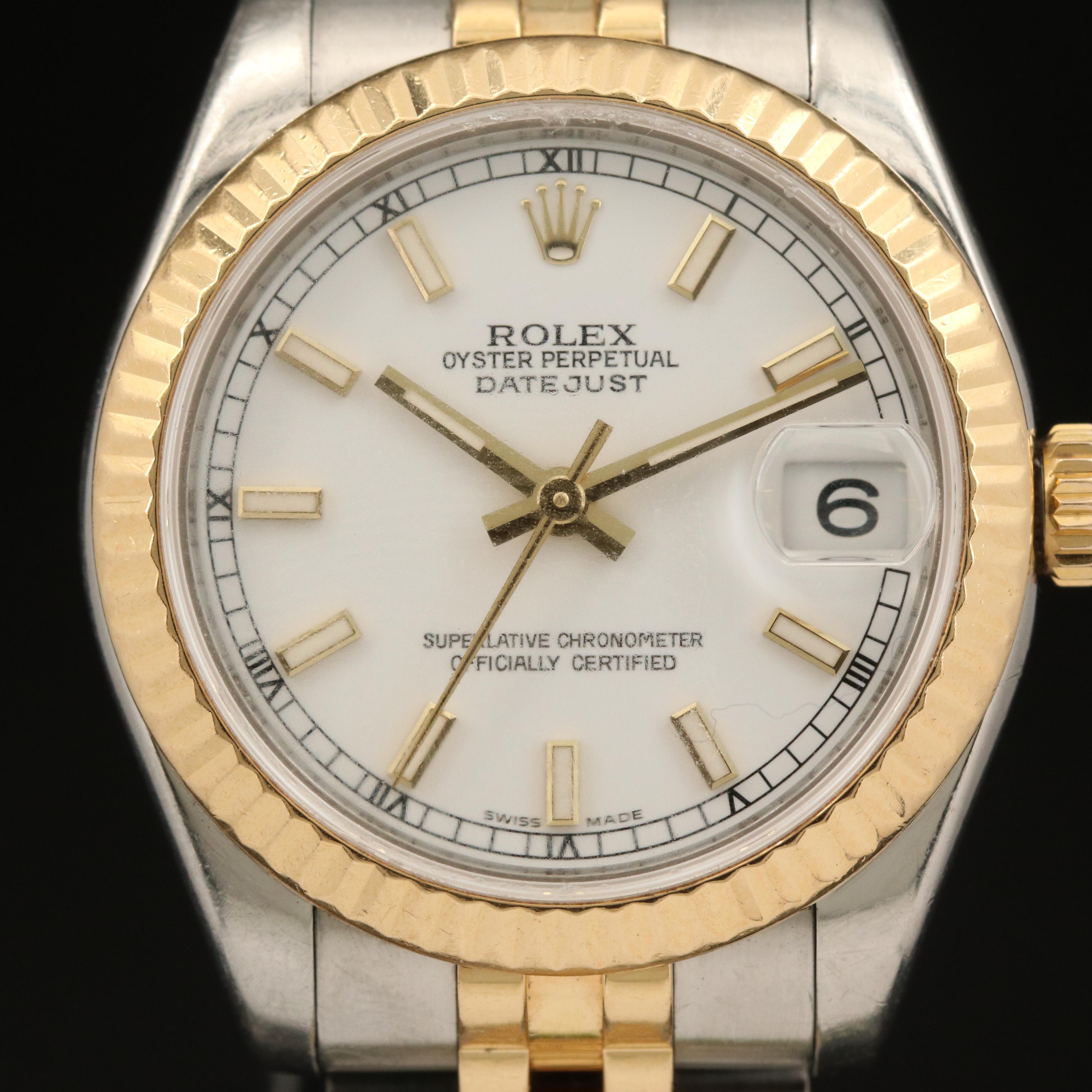 2006-2007 Rolex Datejust Midsize 18K and Stainless Steel Watch