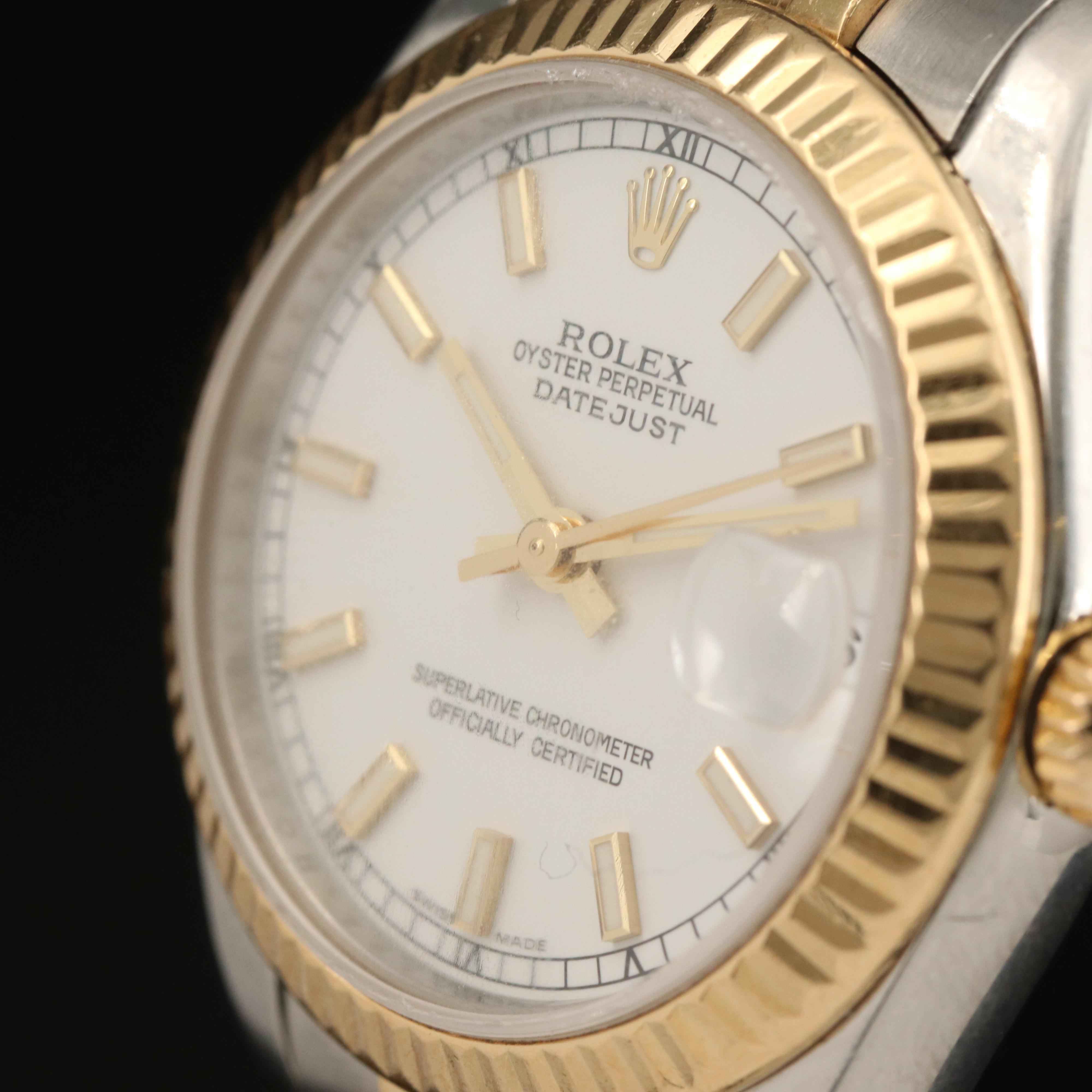 2006-2007 Rolex Datejust Midsize 18K and Stainless Steel Watch