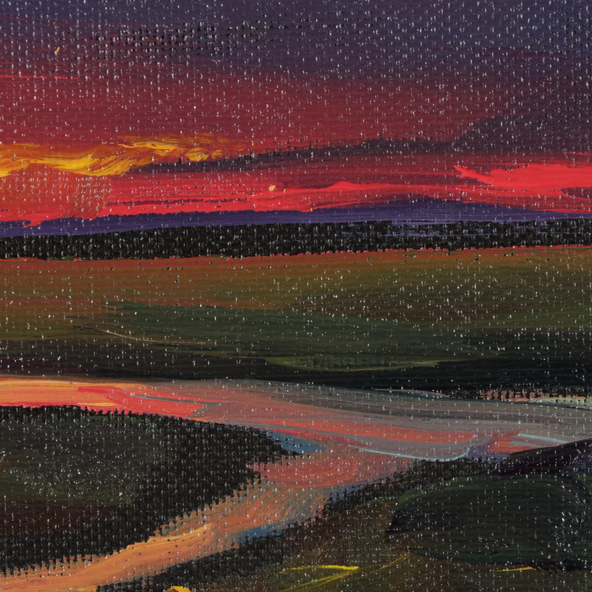 William Hawkins Landscape Oil Painting of River Delta at Twilight, 2021