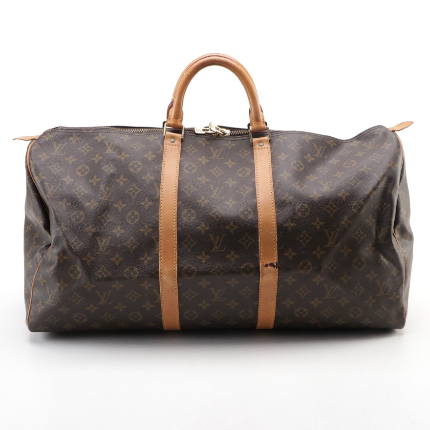 Louis Vuitton Keepall 55 in Monogram Canvas and Vachetta Leather