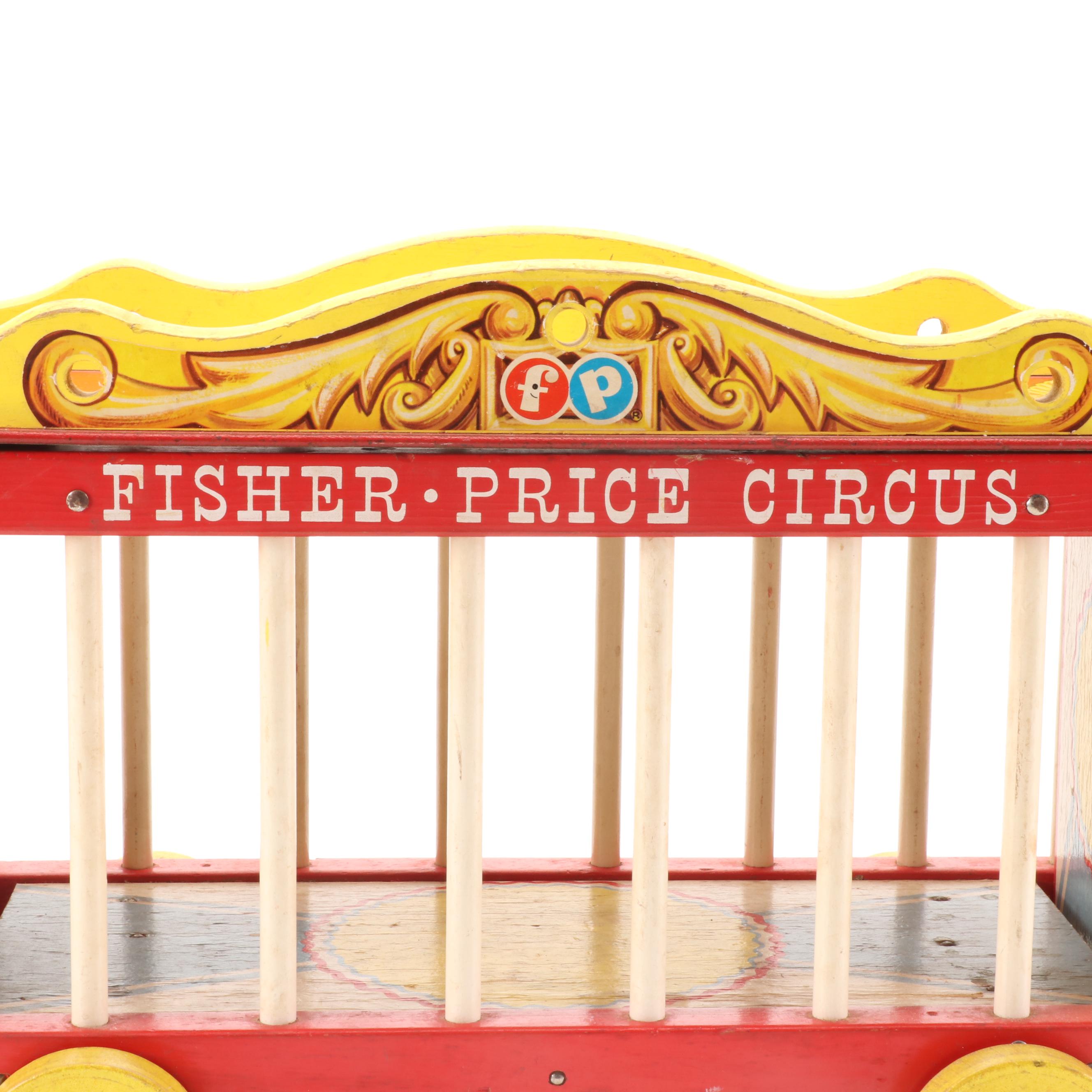 Fisher-Price Wooden Circus Car with Lithograph Animals and Accessories