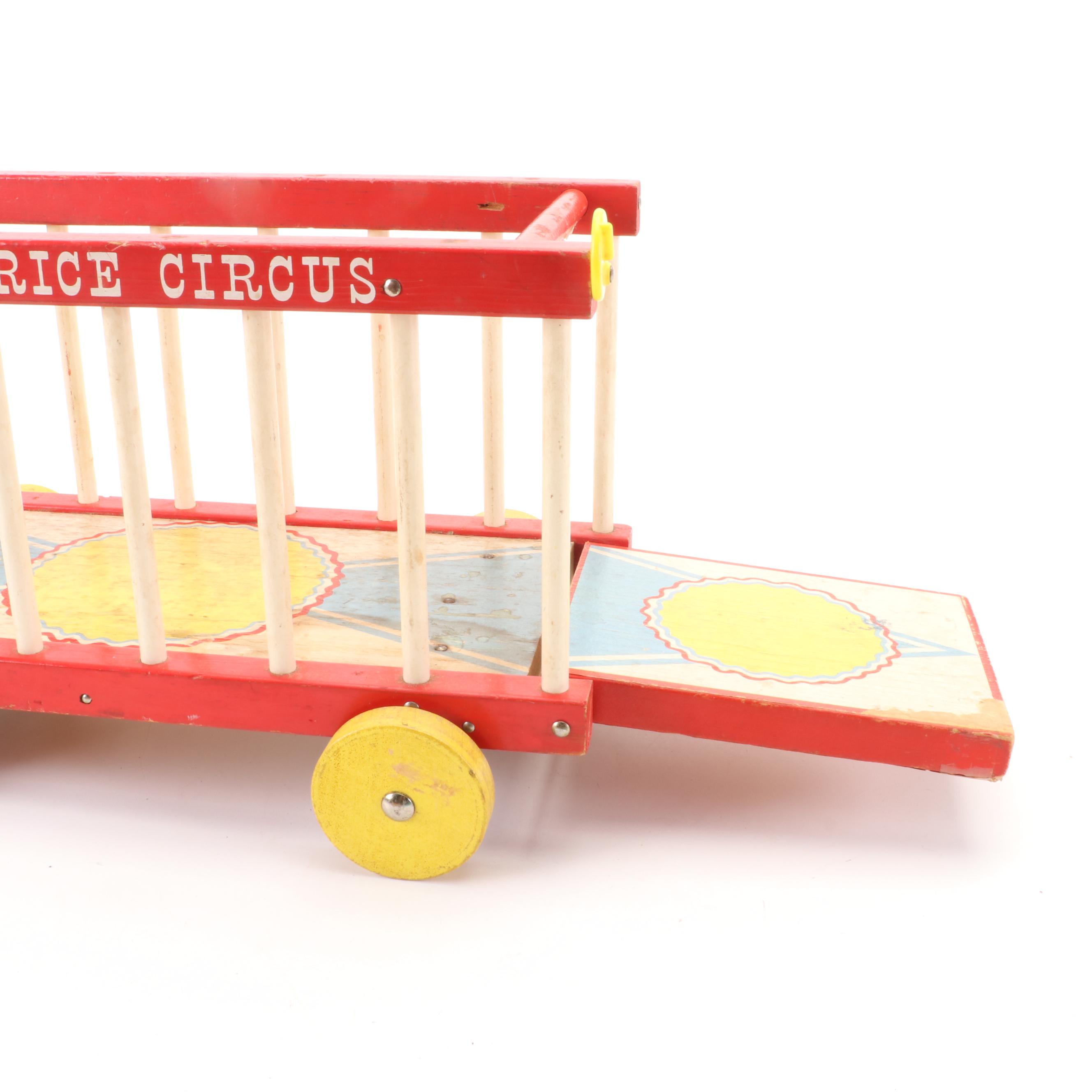 Fisher-Price Wooden Circus Car with Lithograph Animals and Accessories