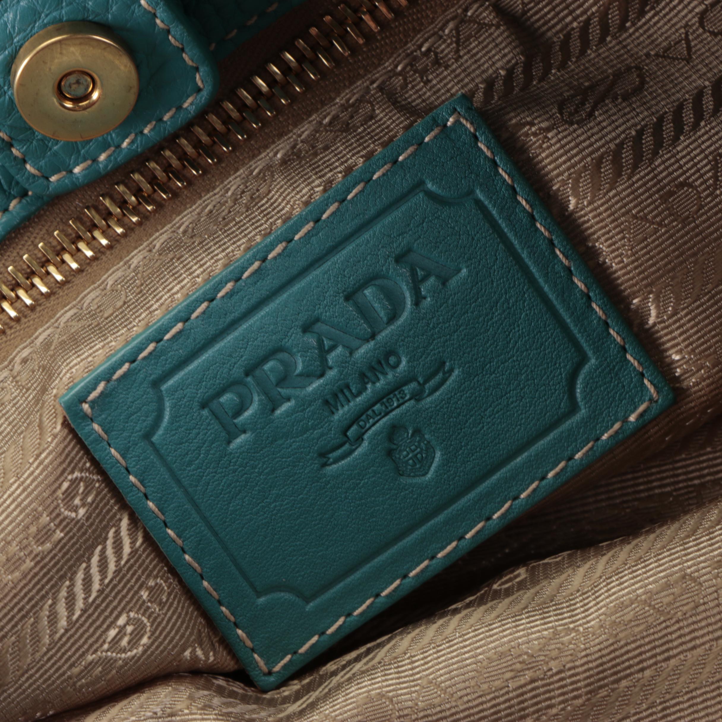 Prada Medium Open Logo Tote Bag in Canapa Canvas and Bicolor Leather