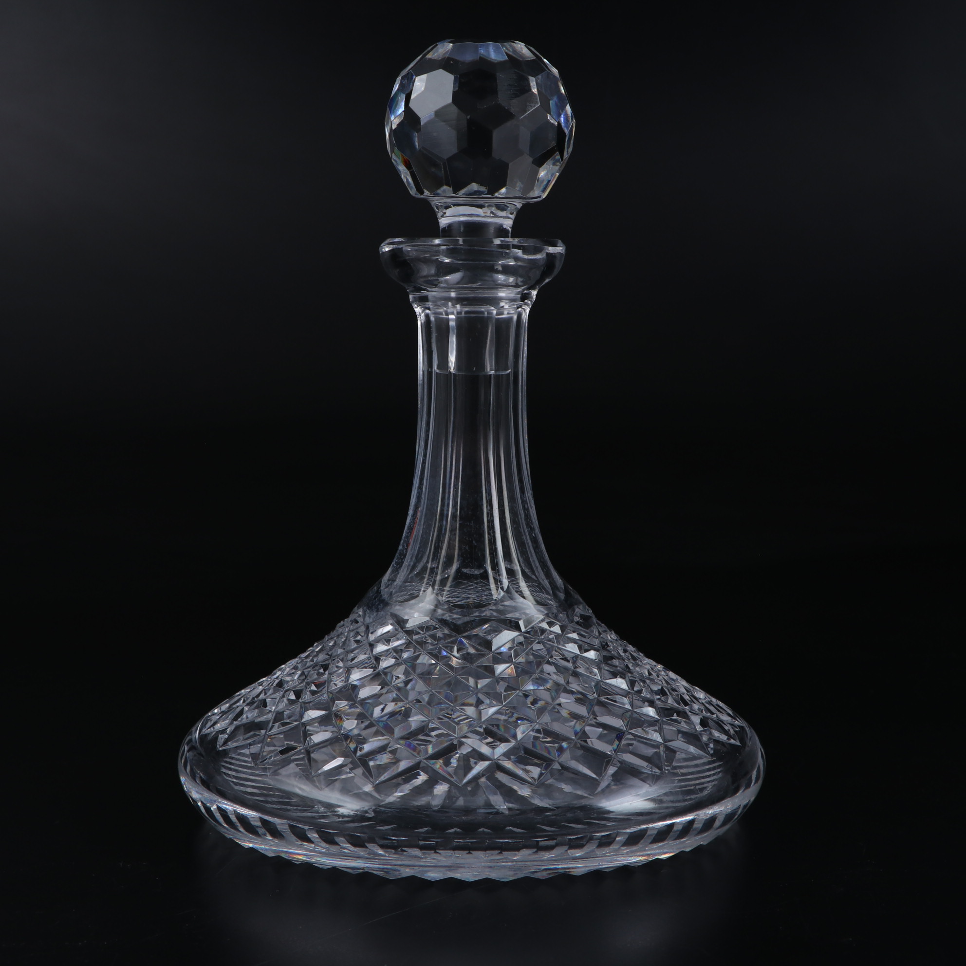 Waterford Crystal "Alana" Ships Decanter with "Huntley" and "Lismore" Glassware