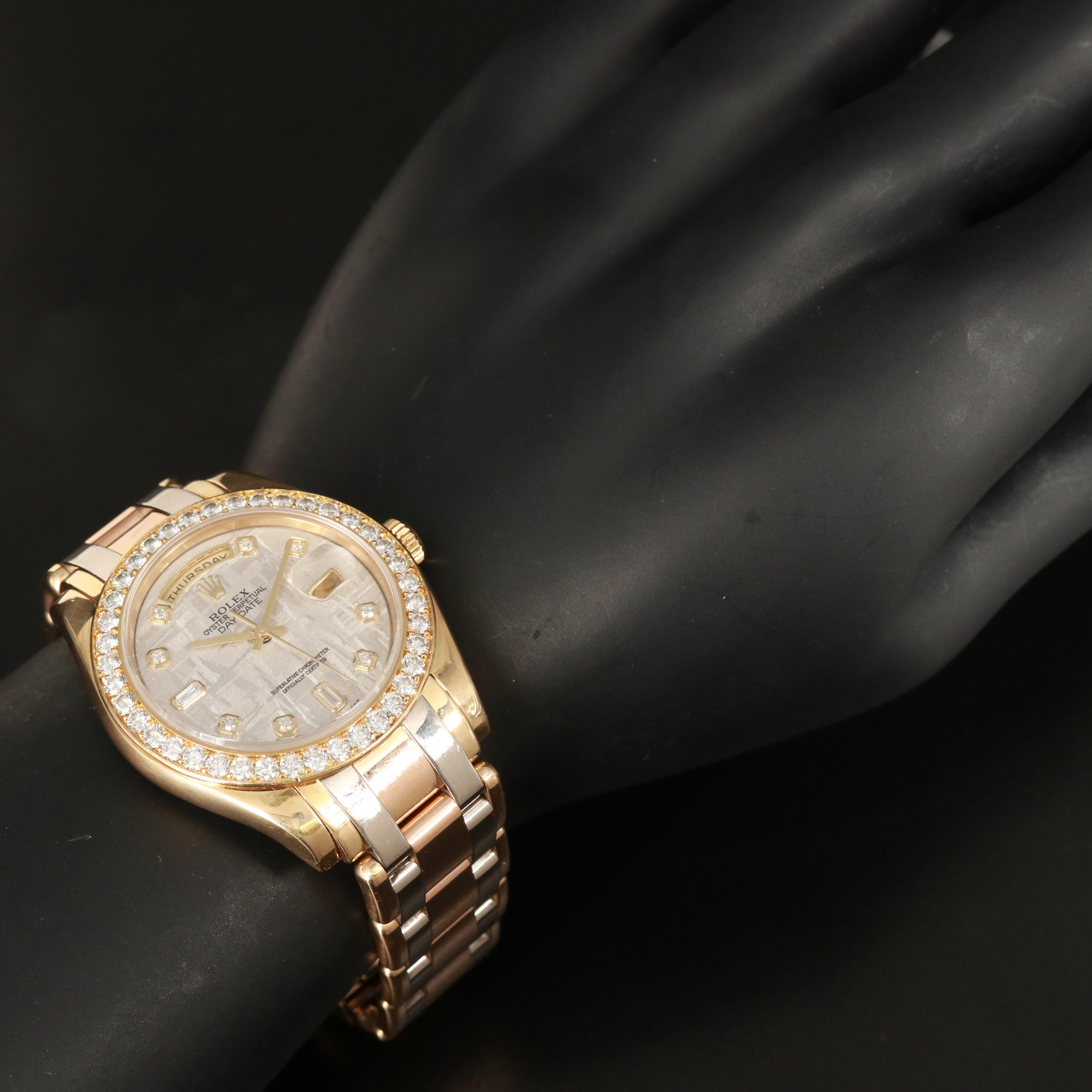 Rolex Day-Date Tridor Masterpiece Factory Meteorite Diamond Dial and Bezel Watch