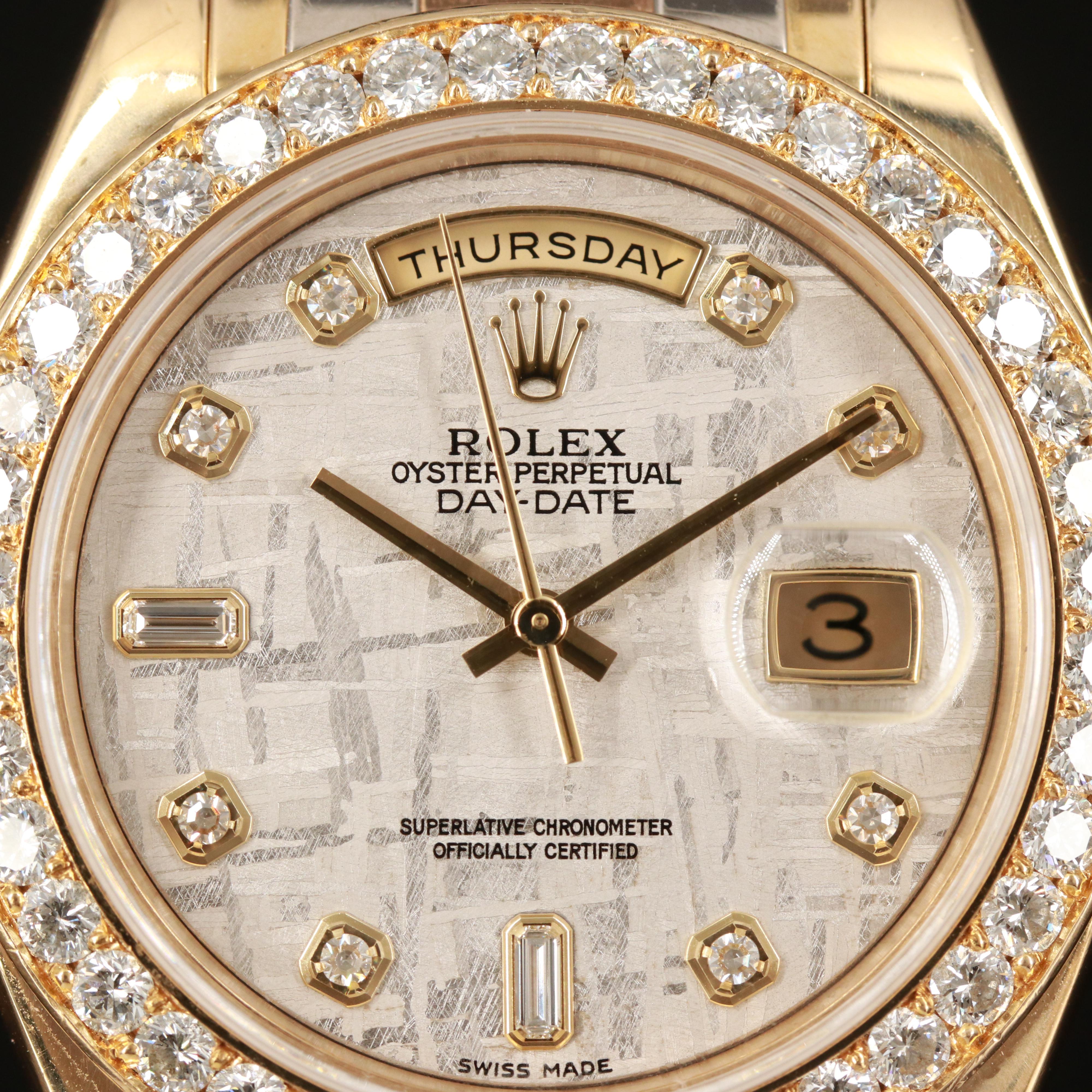 Rolex Day-Date Tridor Masterpiece Factory Meteorite Diamond Dial and Bezel Watch