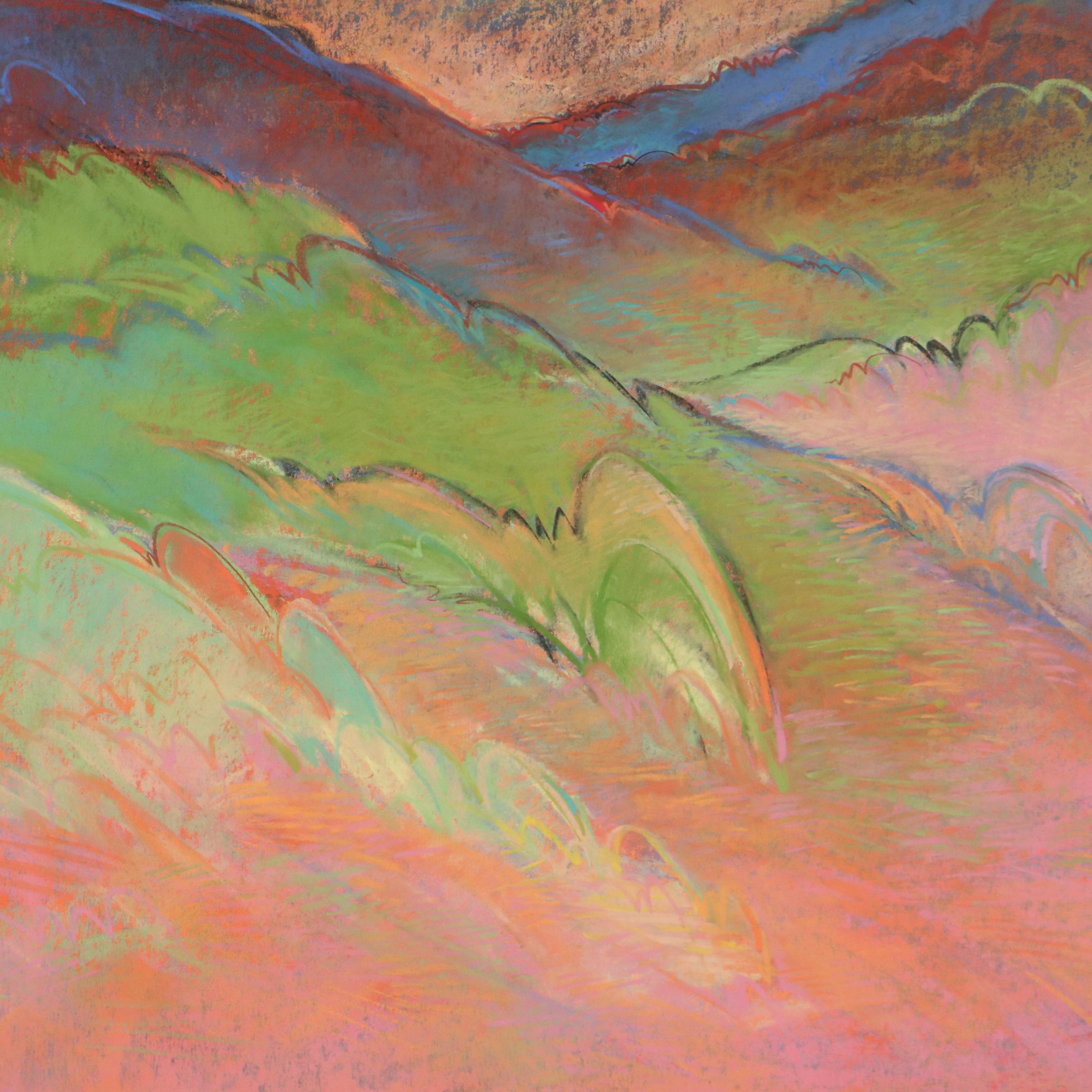 Robert Domin Landscape Pastel Drawing