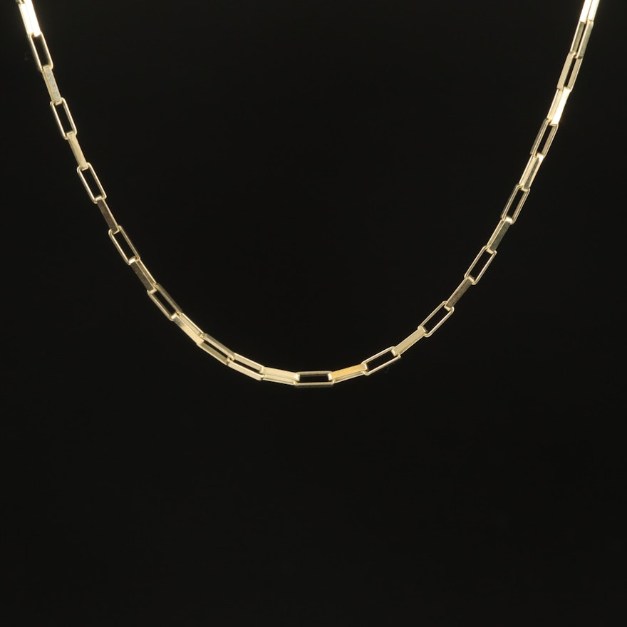 10K Rectangular Cable Chain Necklace