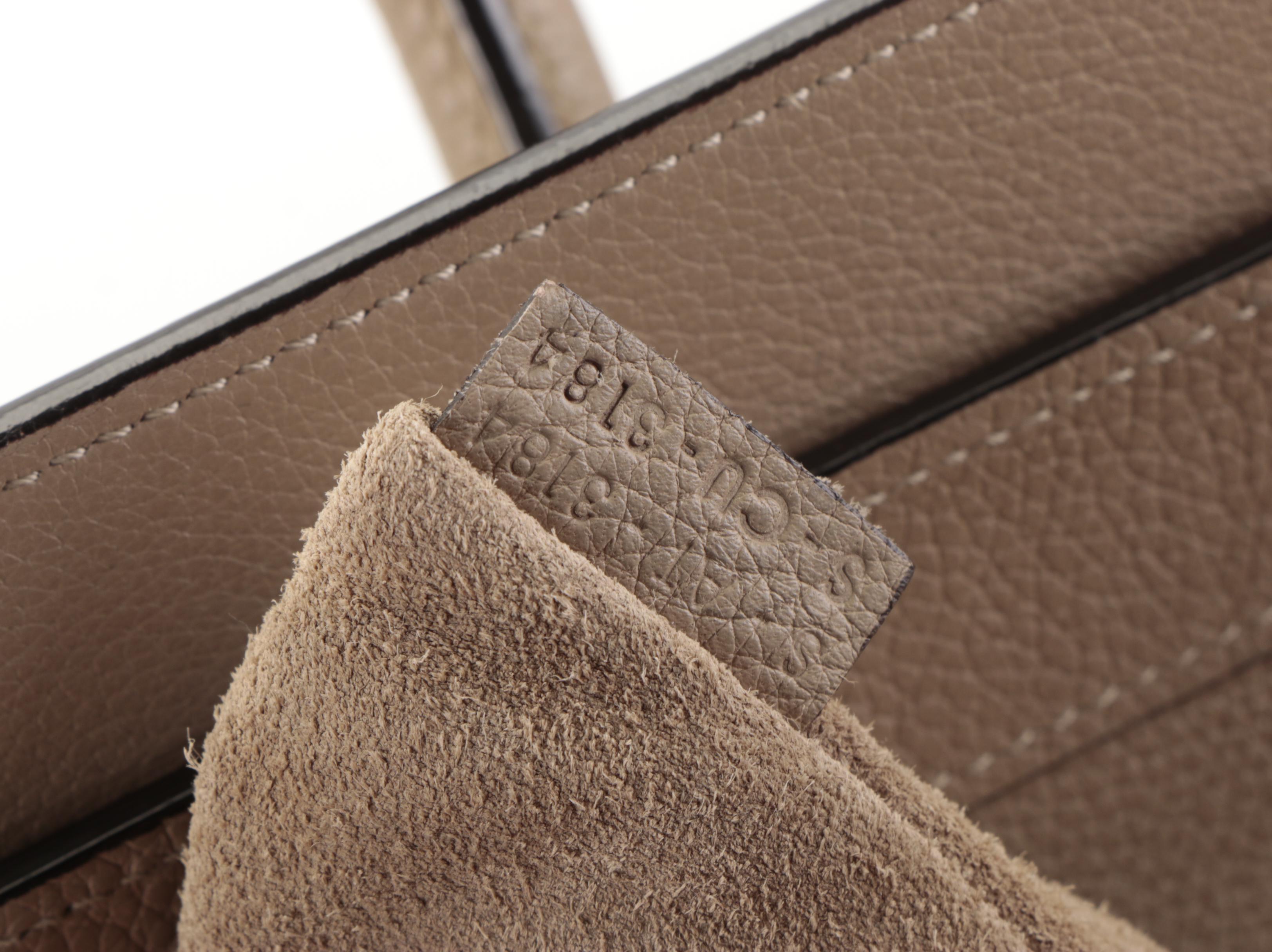 Celine Mini Luggage Tote in Taupe Calfskin Leather