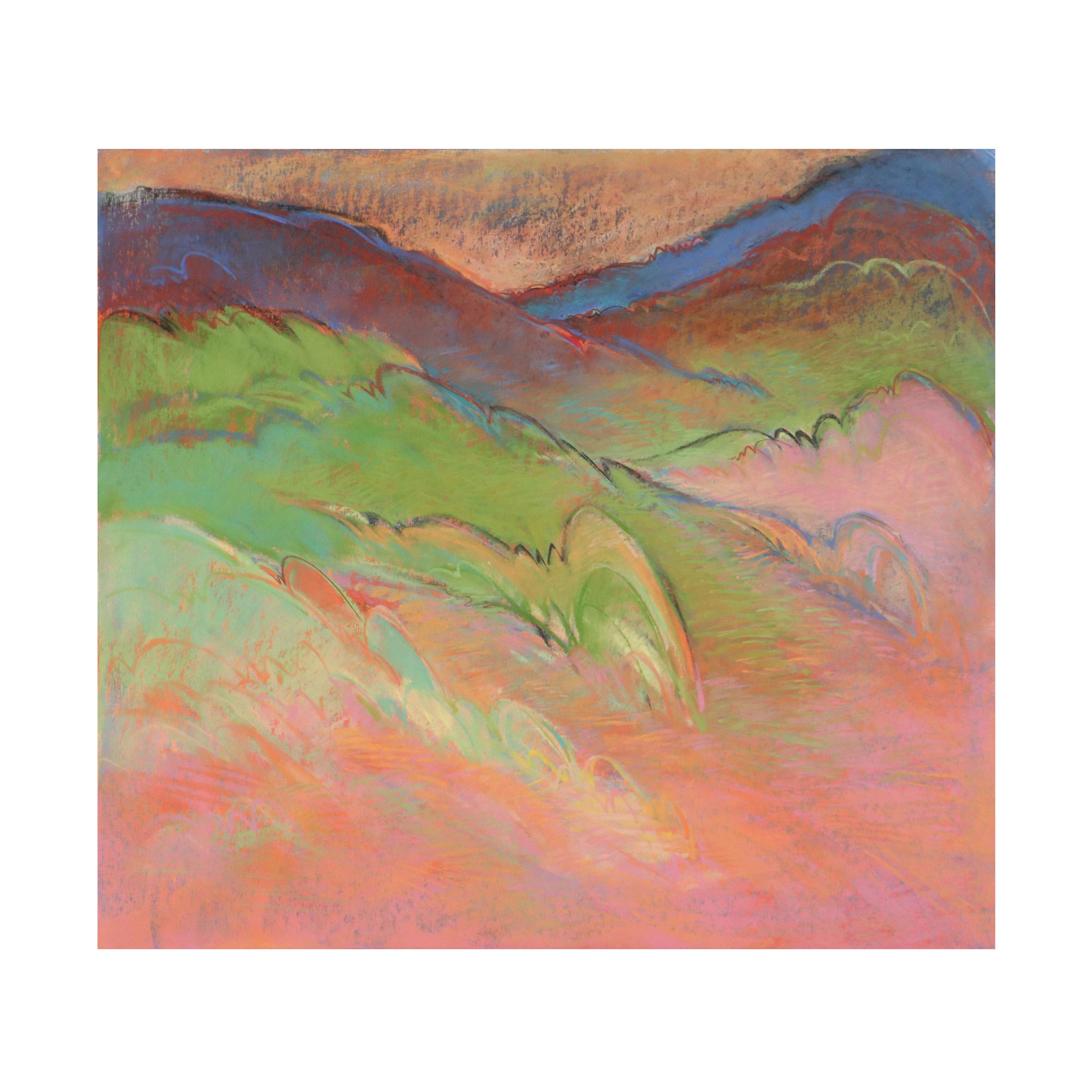 Robert Domin Landscape Pastel Drawing