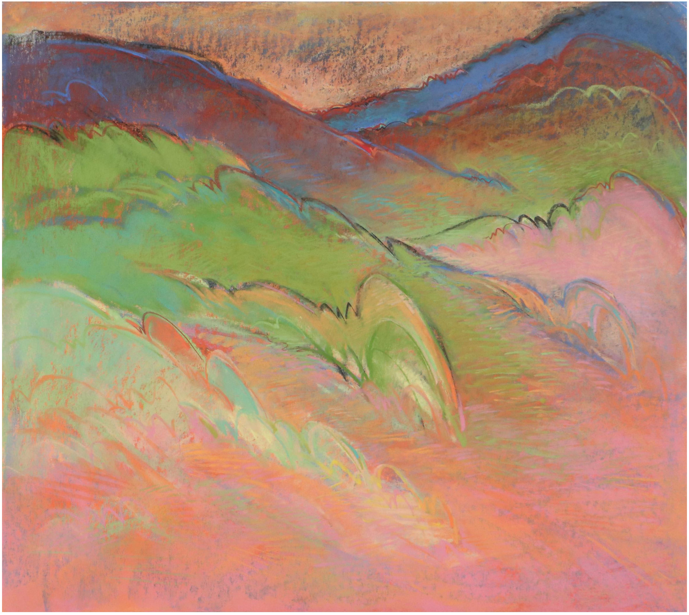 Robert Domin Landscape Pastel Drawing
