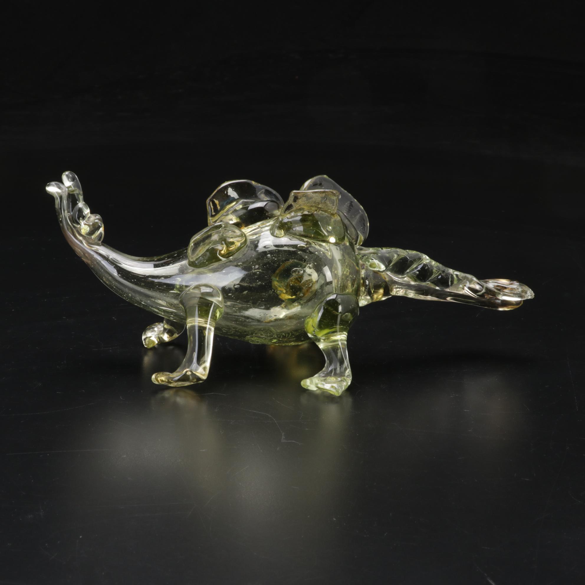 Dan Lovelace "Stegasaurus" Blown Art Glass Sculpture, 1974