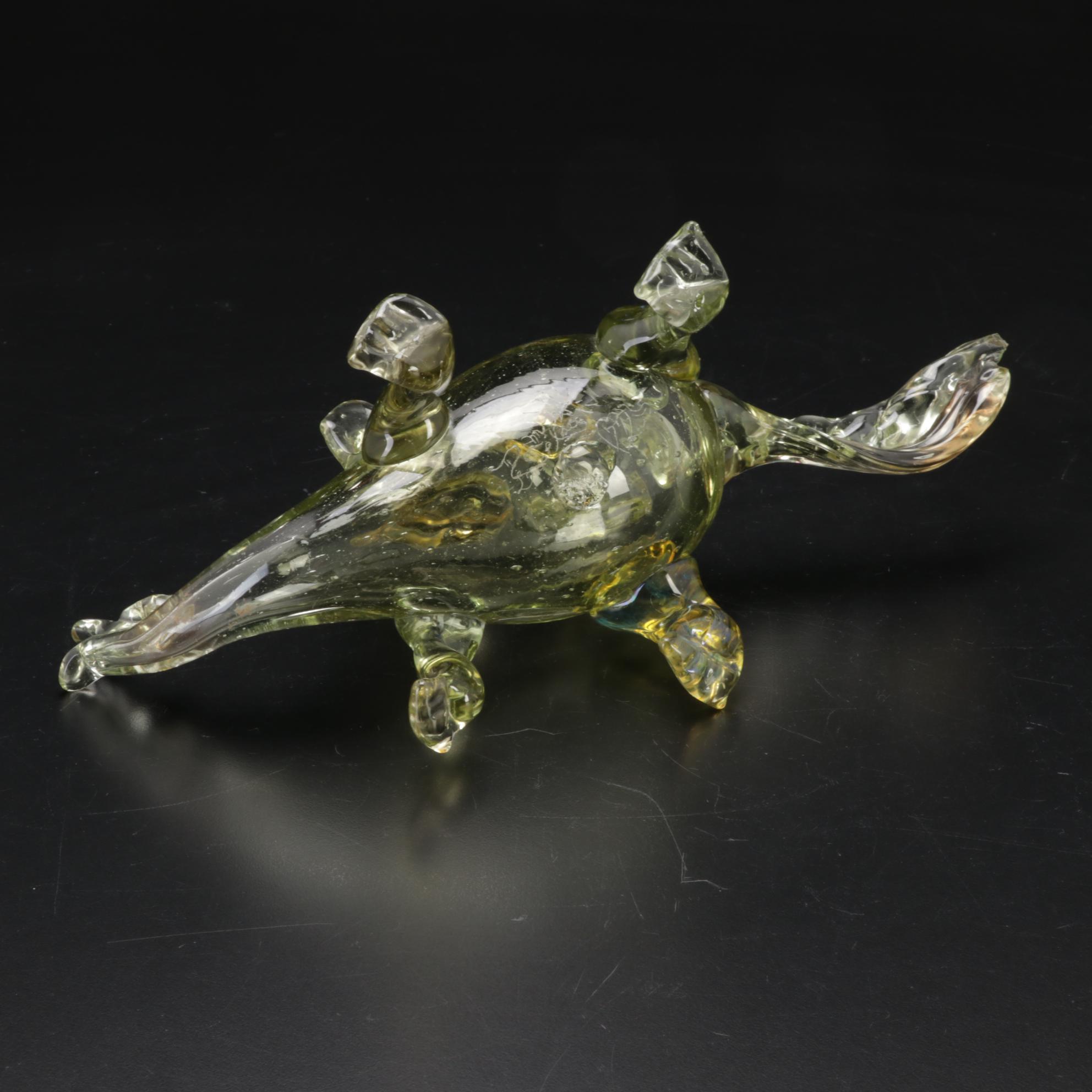 Dan Lovelace "Stegasaurus" Blown Art Glass Sculpture, 1974