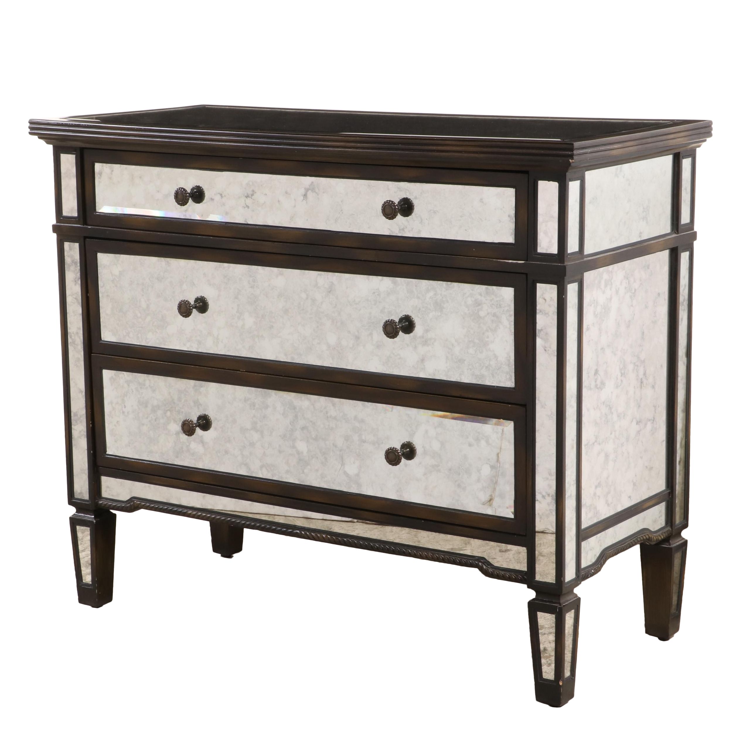 Arhaus "Isla" Contemporary Mirrored Chest of Drawers