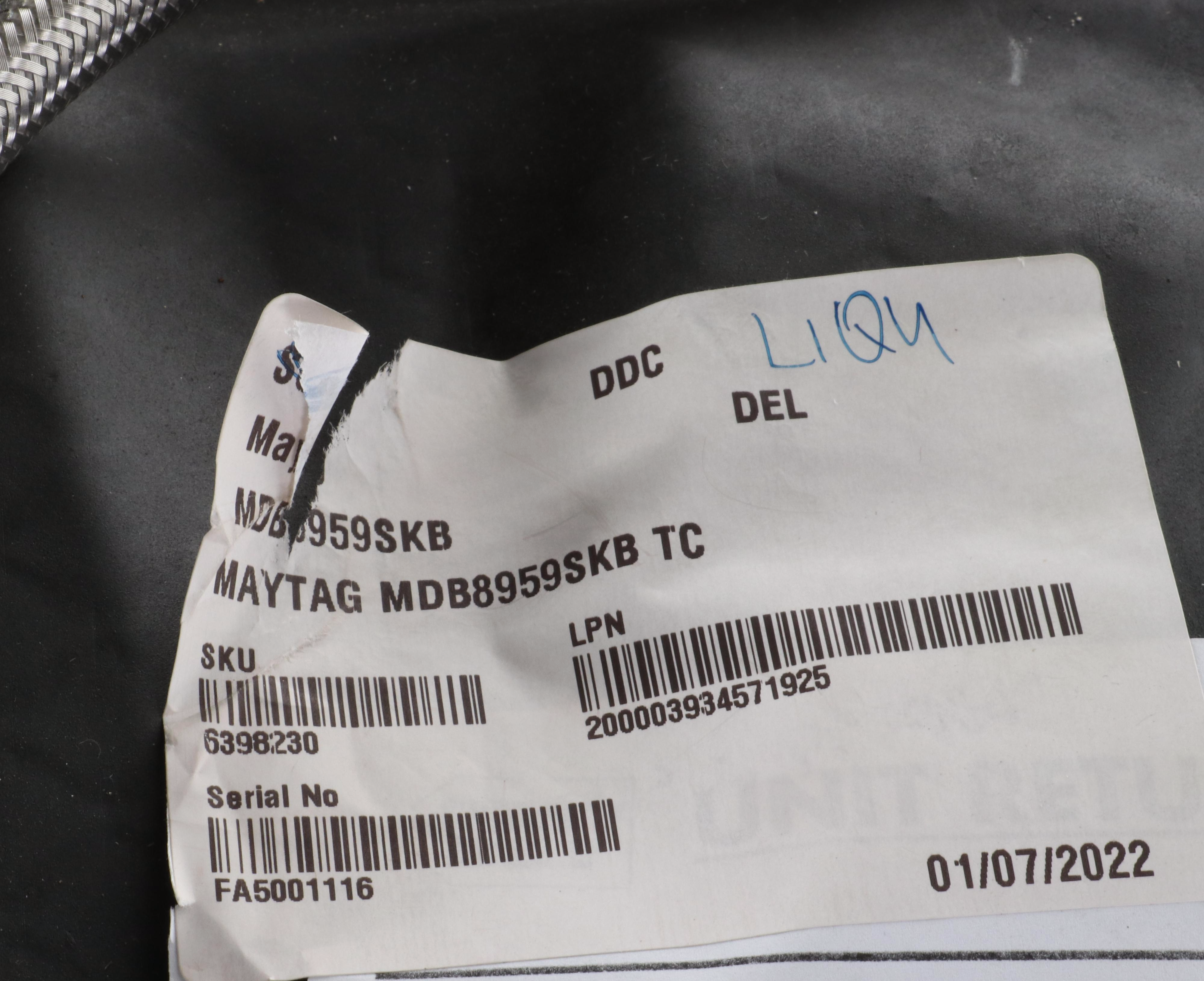 Maytag 24" Black Built-In Top Control Dishwasher