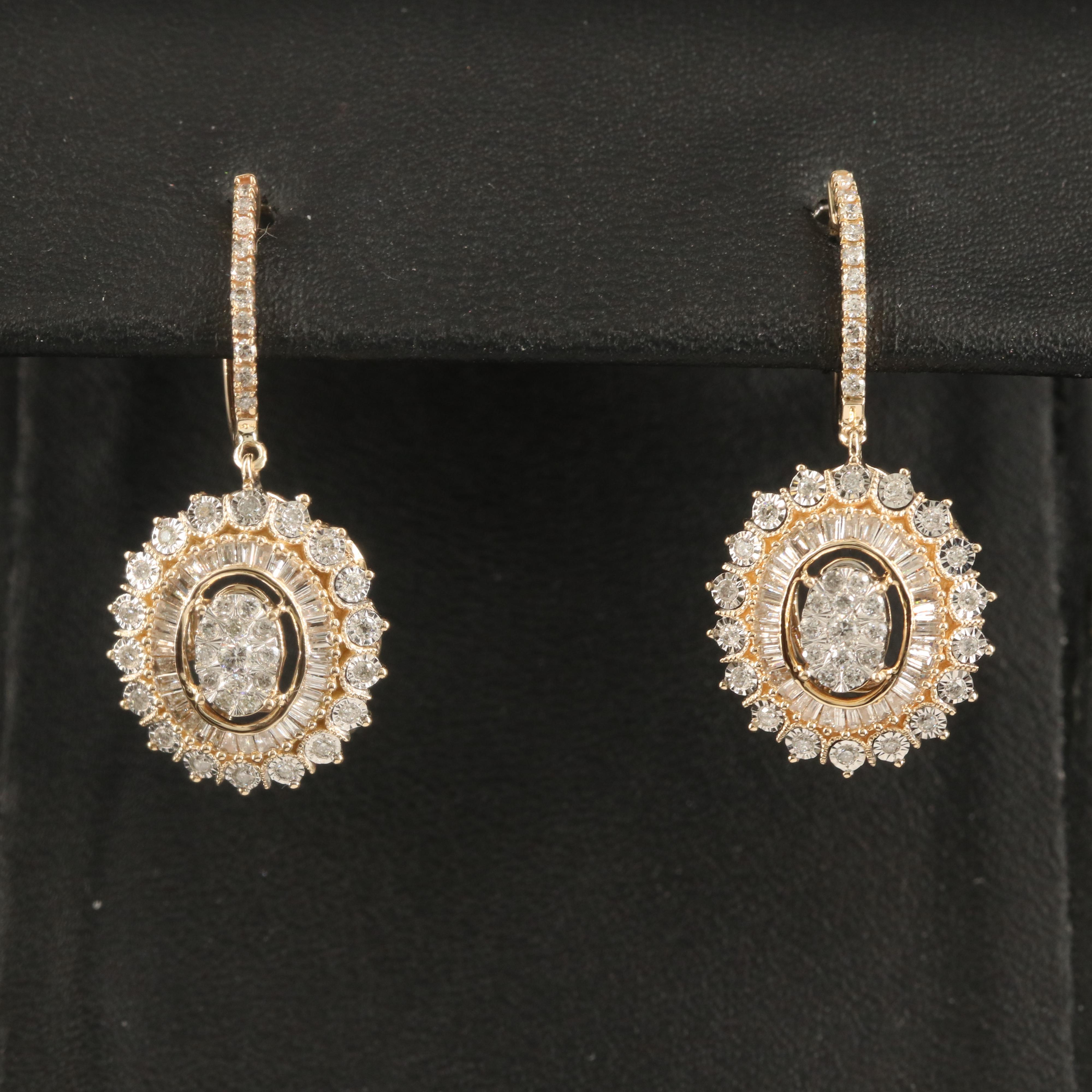 14K 1.01 CTW Diamond Drop Earrings