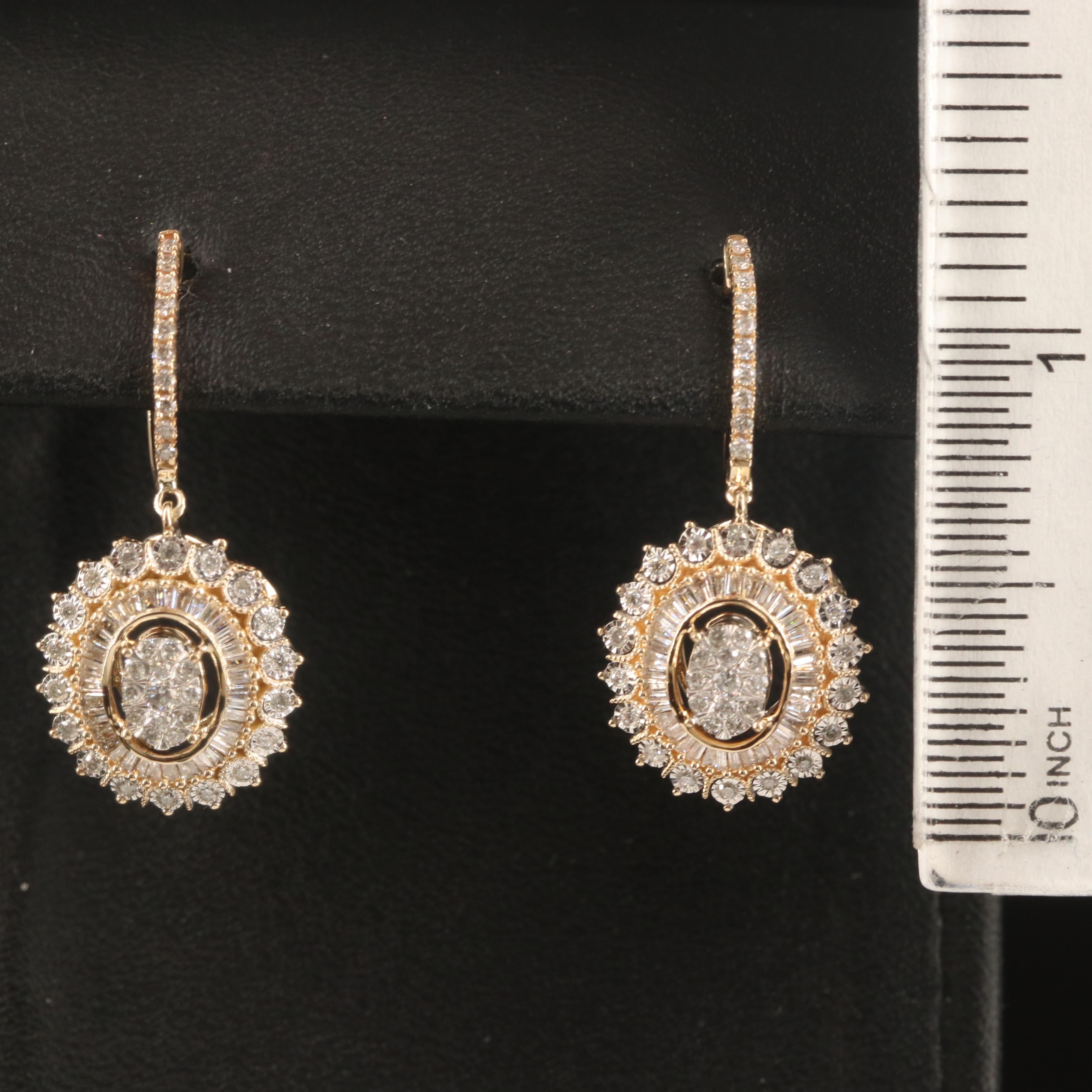 14K 1.01 CTW Diamond Drop Earrings