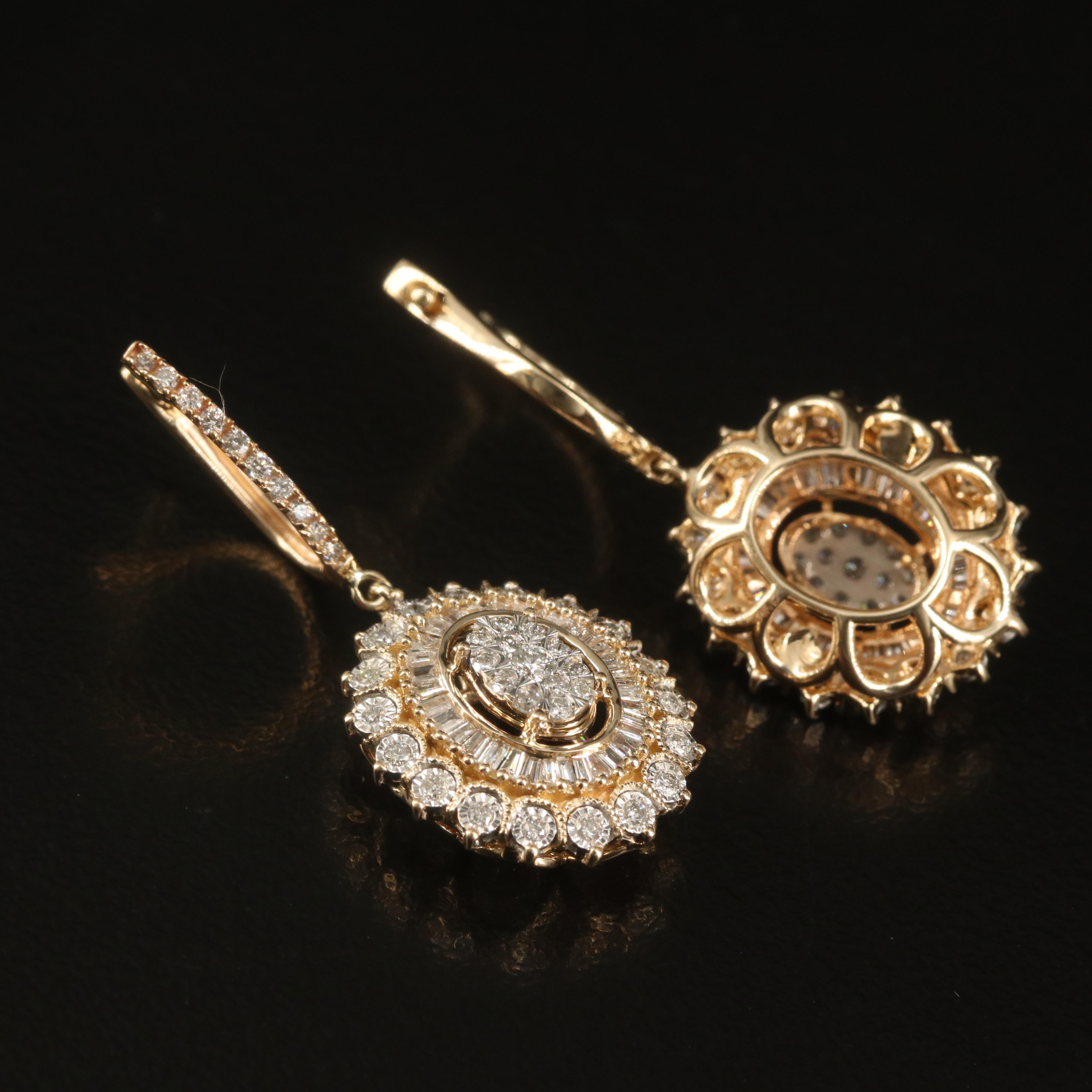 14K 1.01 CTW Diamond Drop Earrings