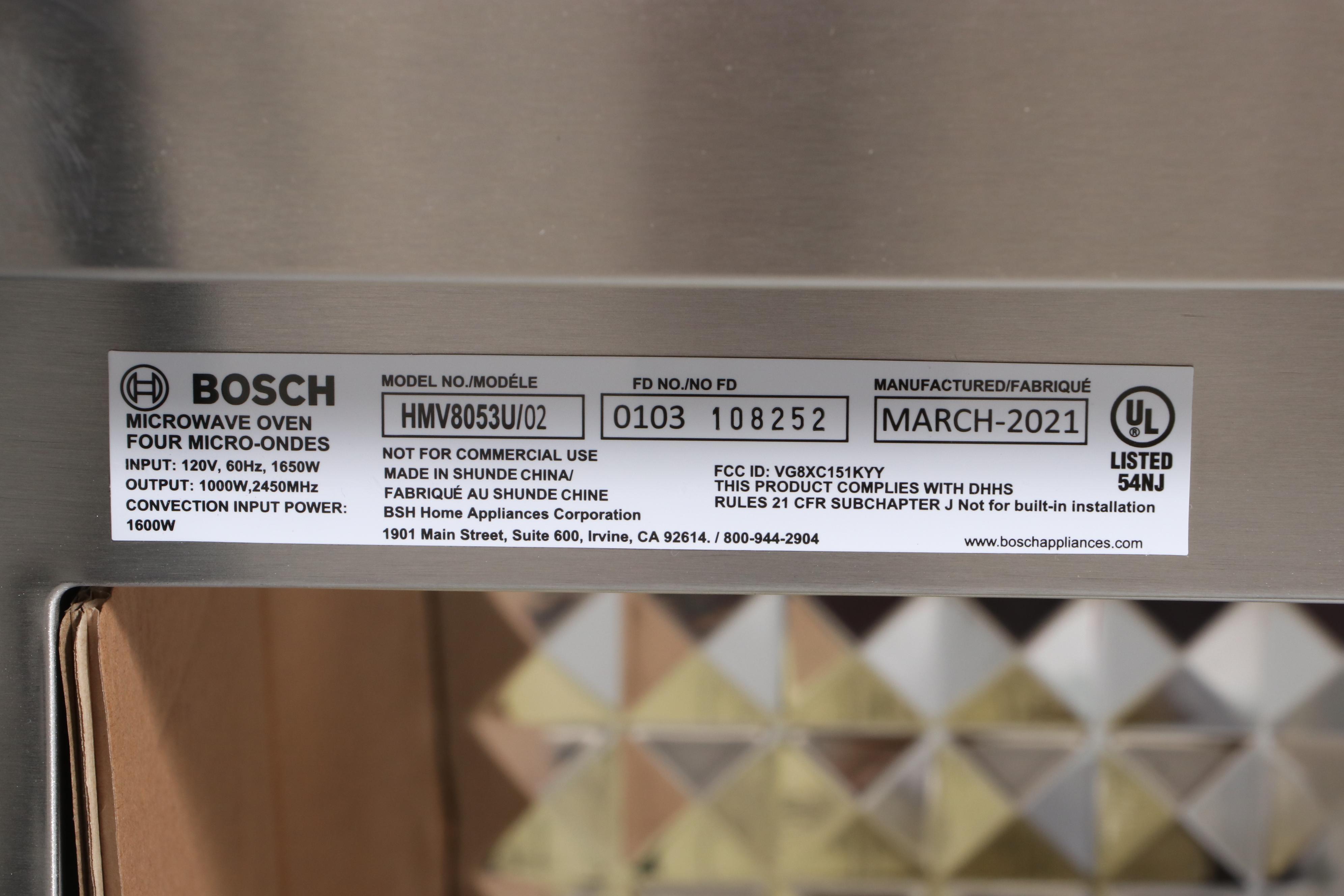 Bosch 800 Series Stainless Over-The-Range Microwave