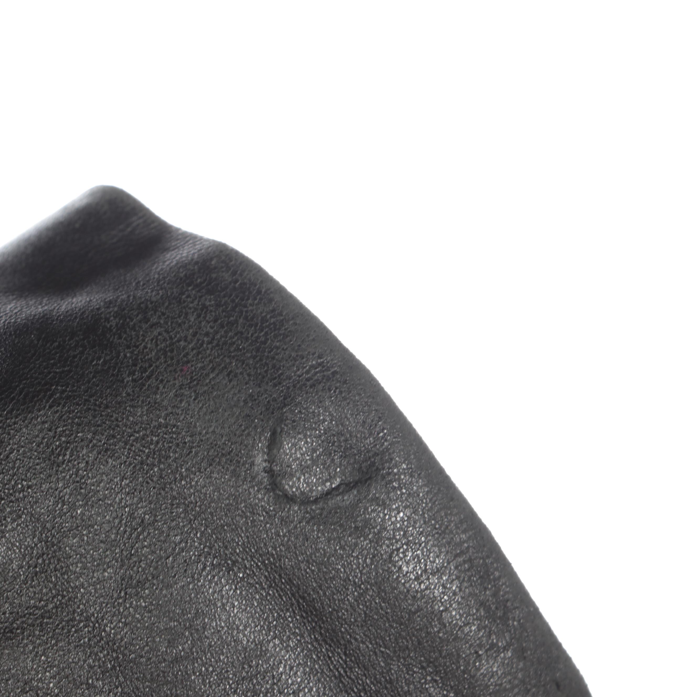 Men's Jindo Furs Sheared Muskrat Lined Black Leather Double-Breasted Trench Coat