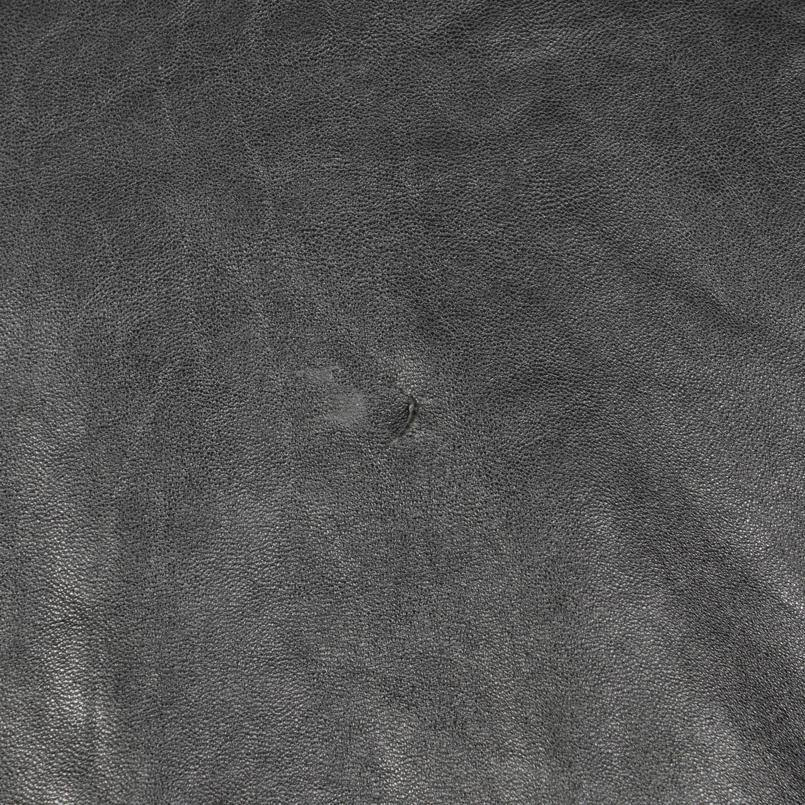 Men's Jindo Furs Sheared Muskrat Lined Black Leather Double-Breasted Trench Coat