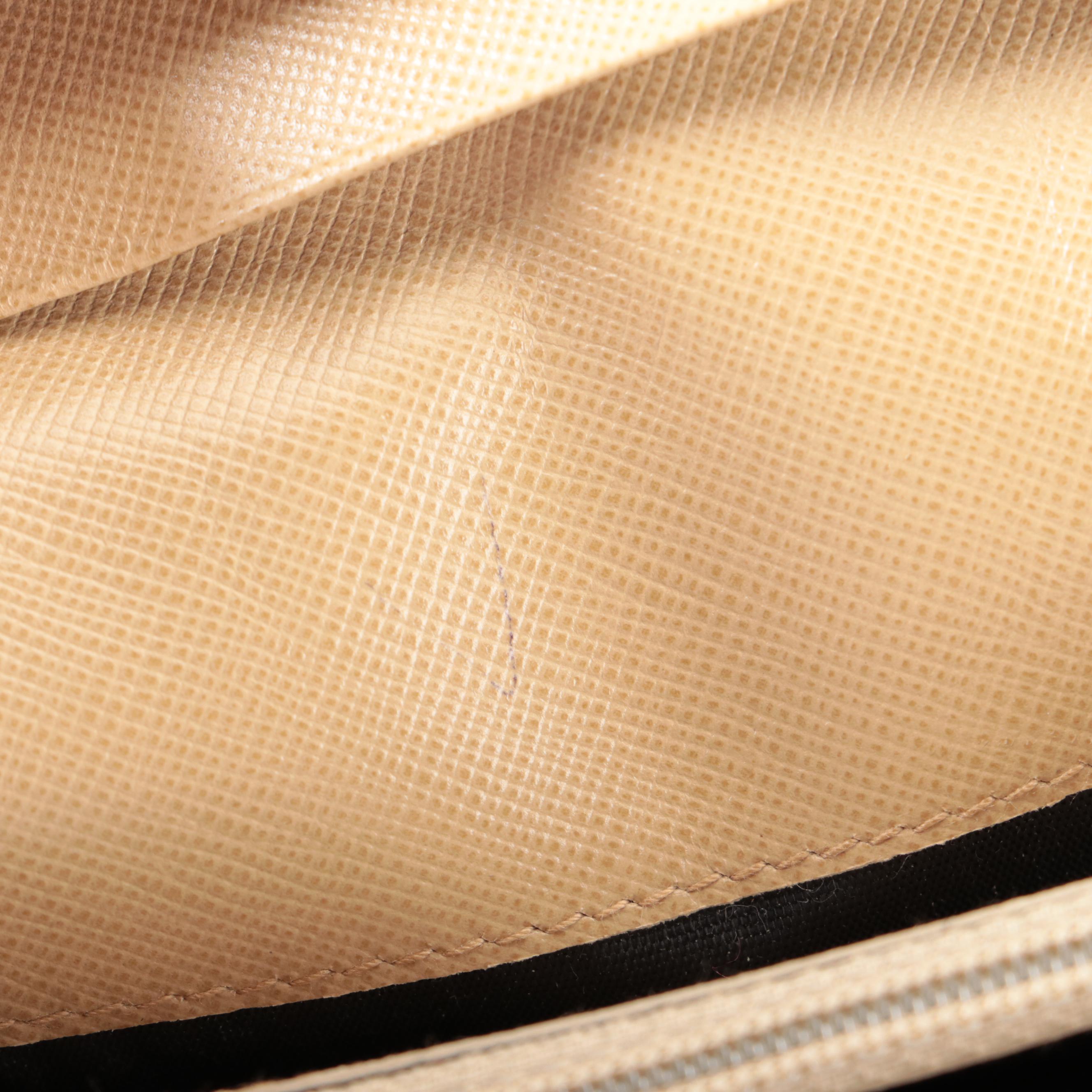 Prada Flap Front Wallet in Beige Nylon and Saffiano Leather