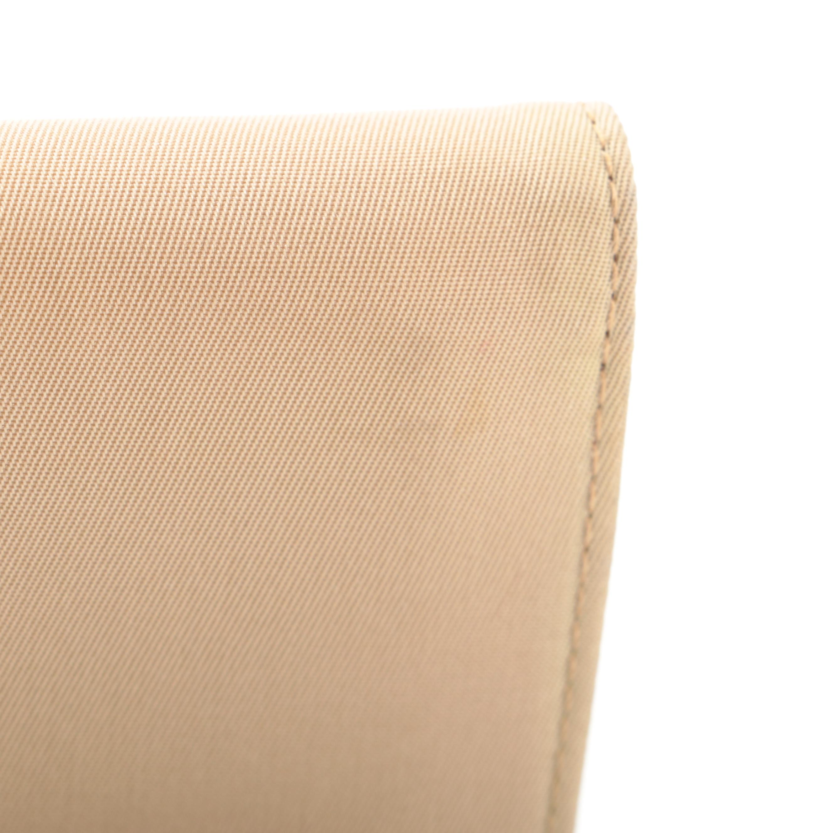 Prada Flap Front Wallet in Beige Nylon and Saffiano Leather