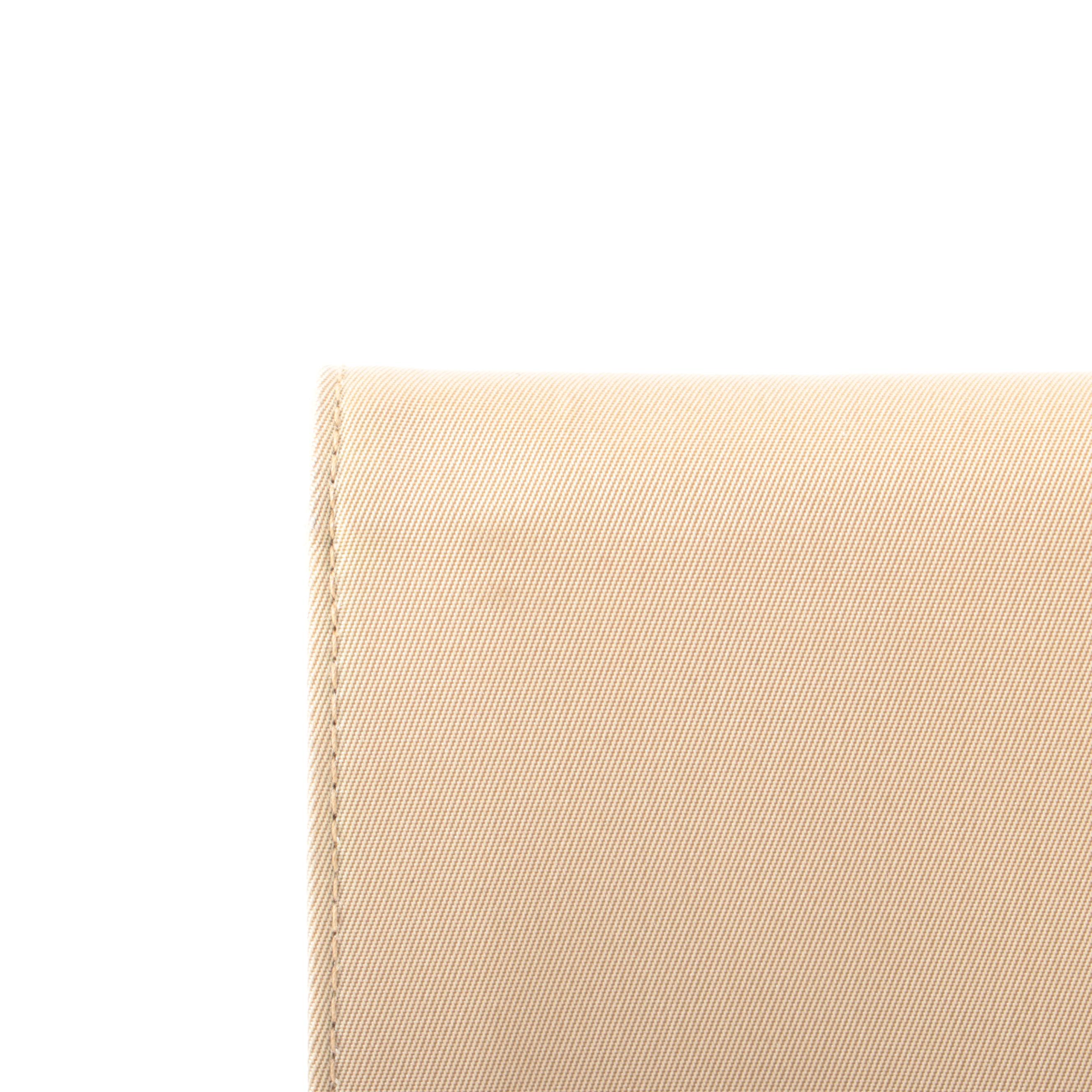 Prada Flap Front Wallet in Beige Nylon and Saffiano Leather