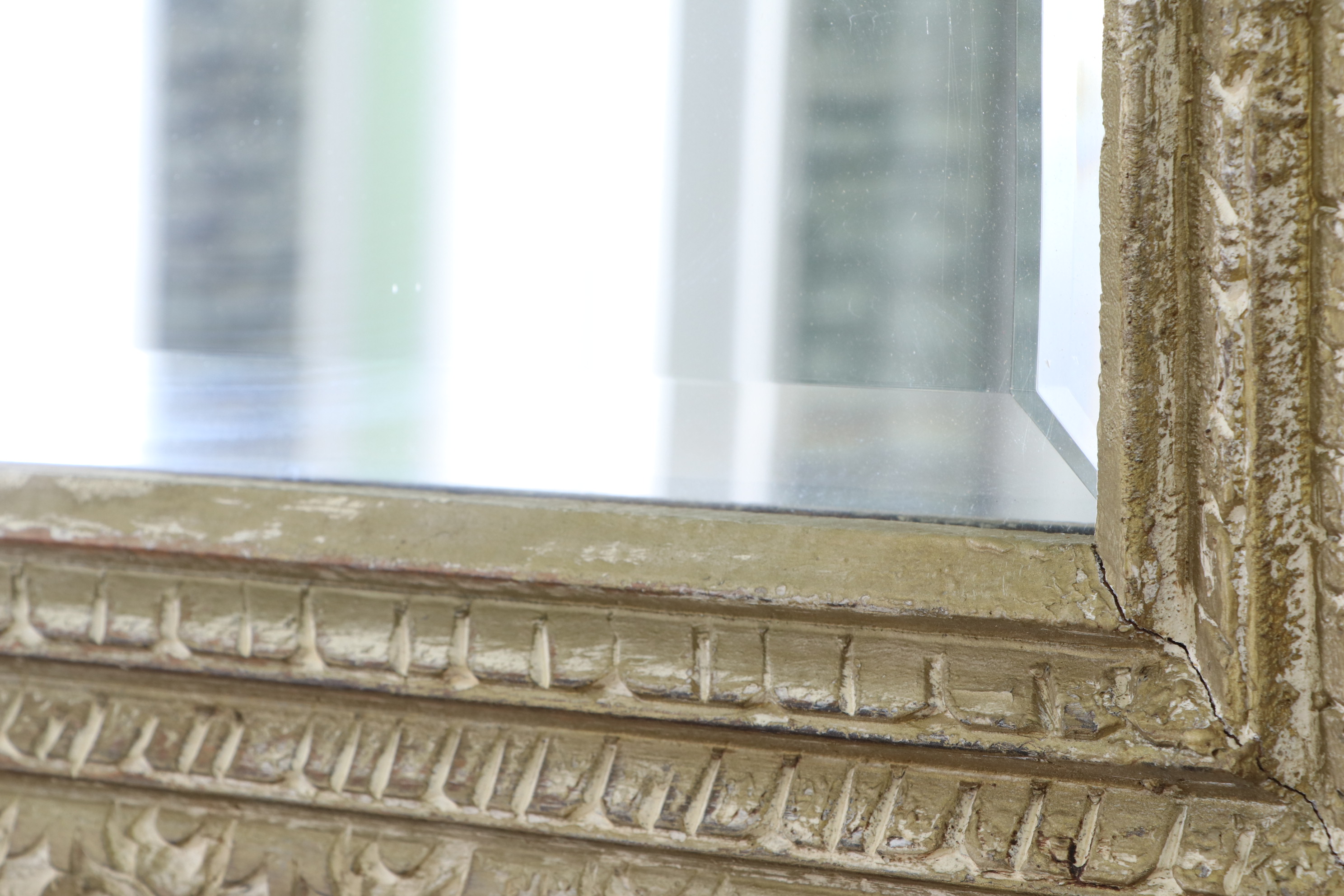 Arhaus Furniture Madhava Beveled Glass Wall Mirror with Distressed Finish