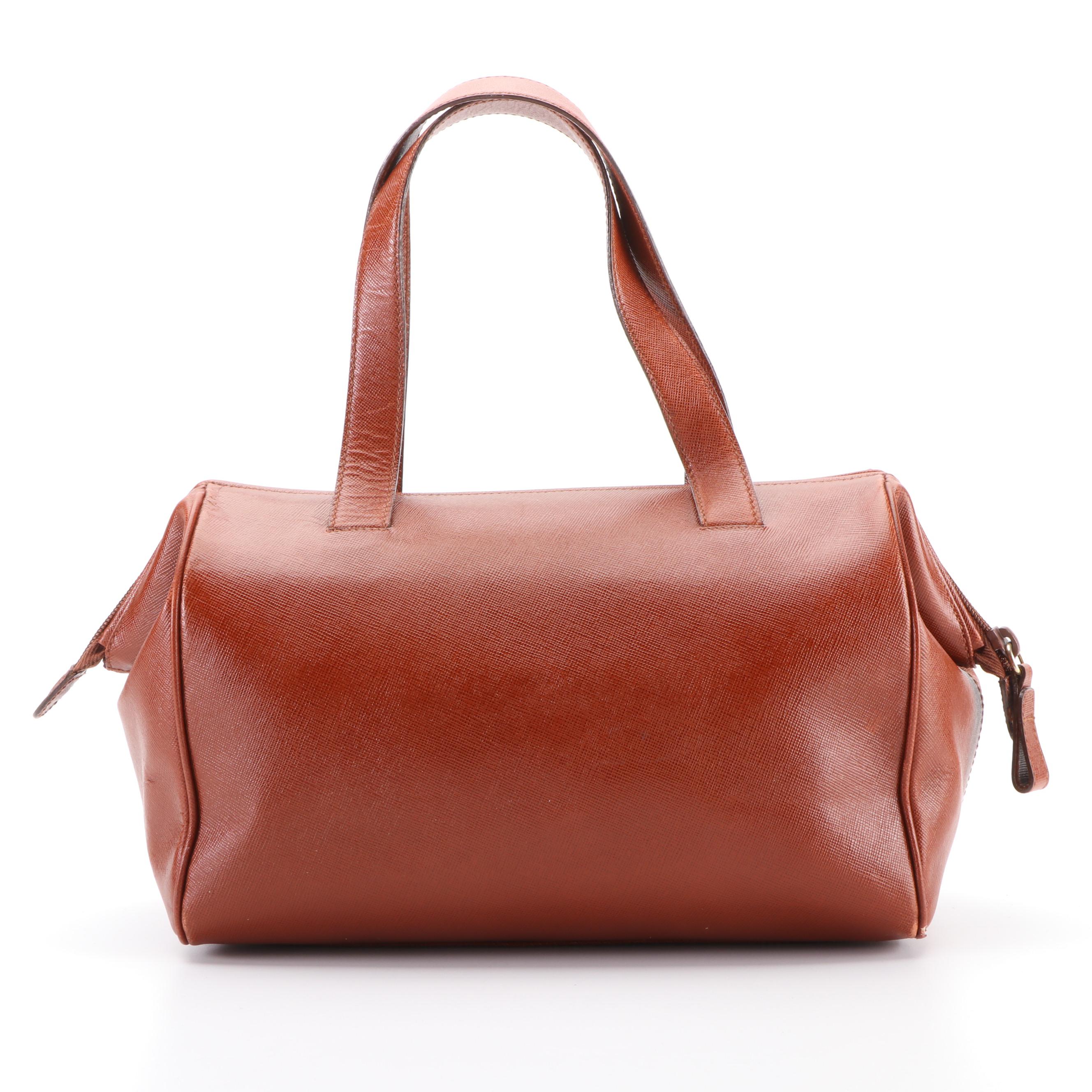 Prada Handbag in Brown Saffiano Leather