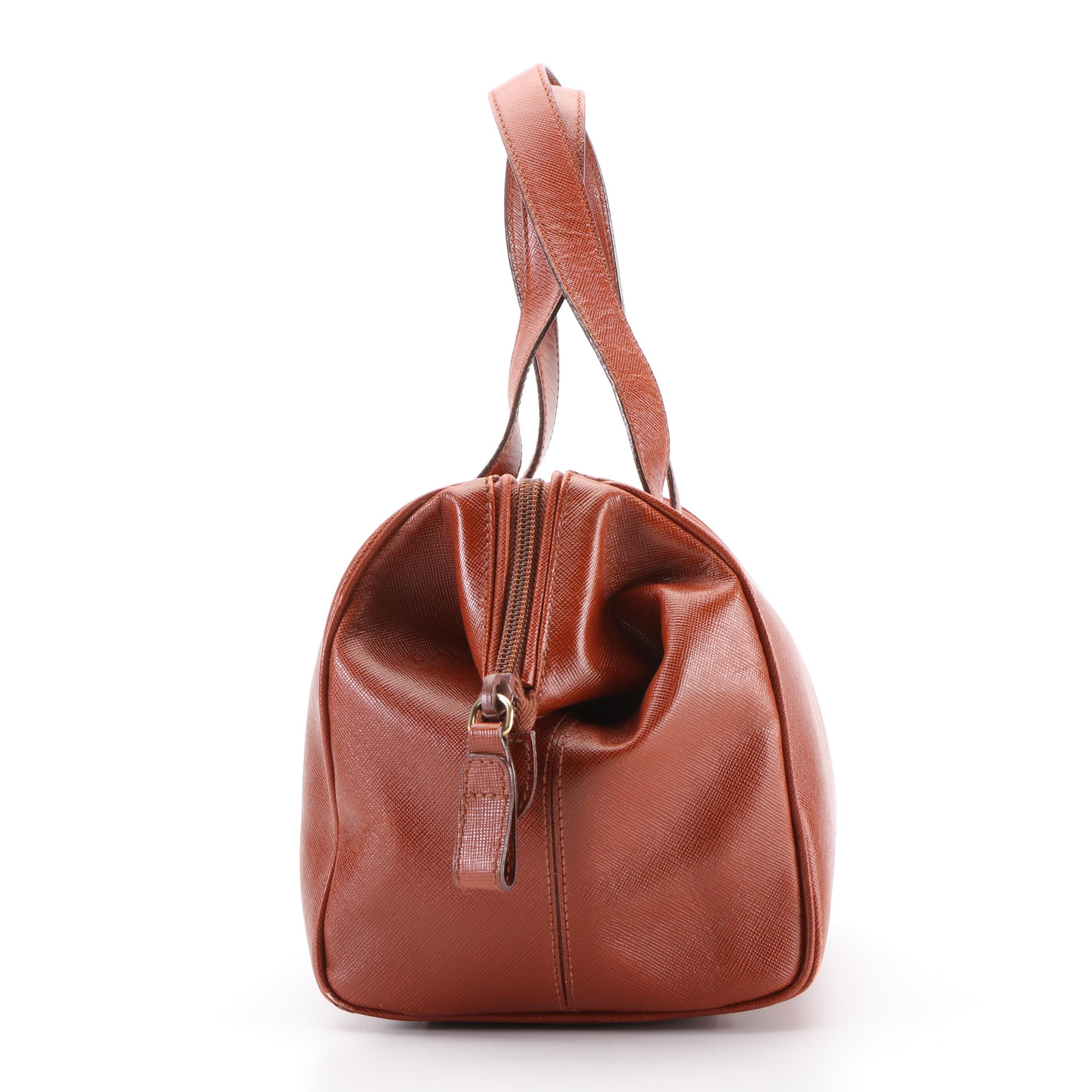 Prada Handbag in Brown Saffiano Leather