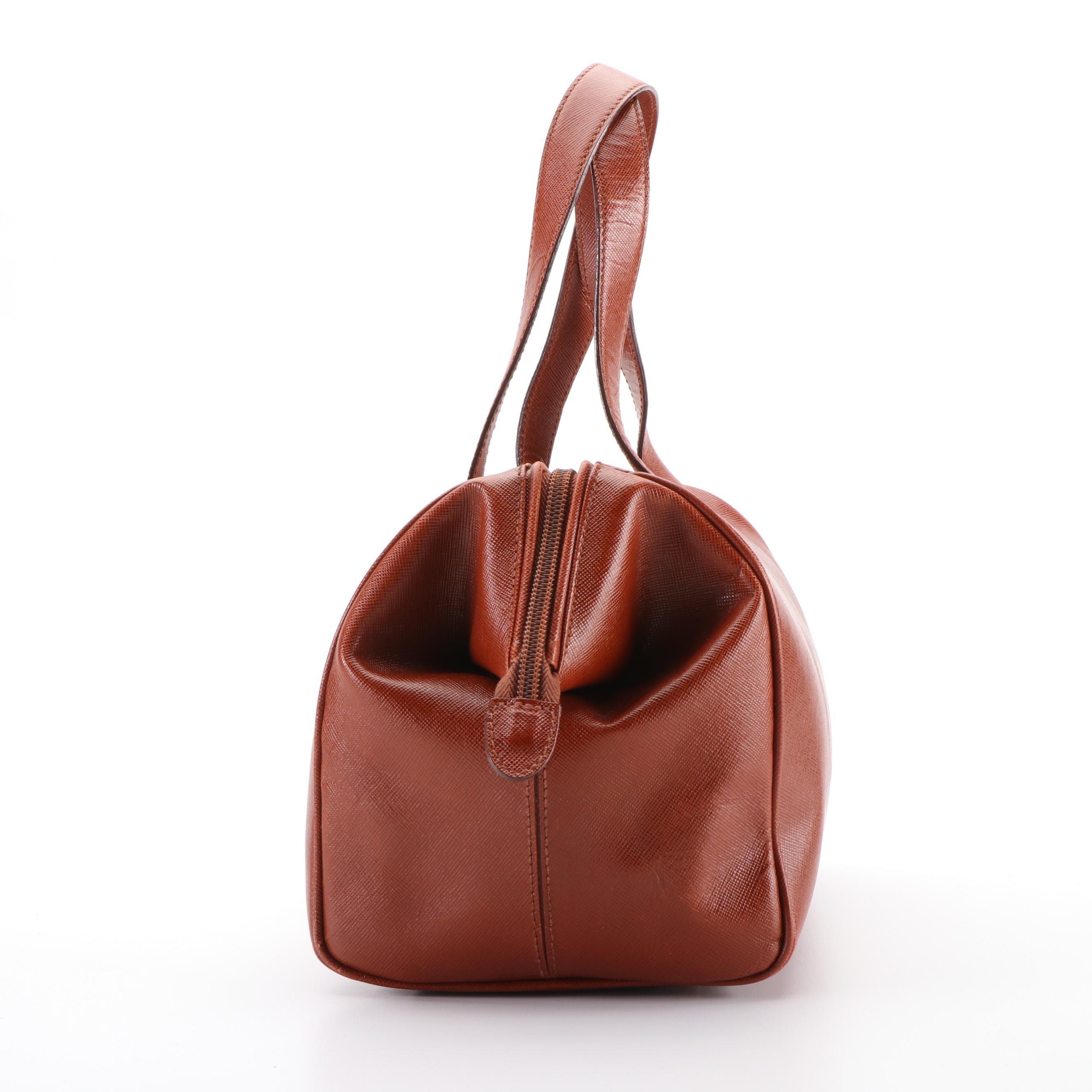 Prada Handbag in Brown Saffiano Leather