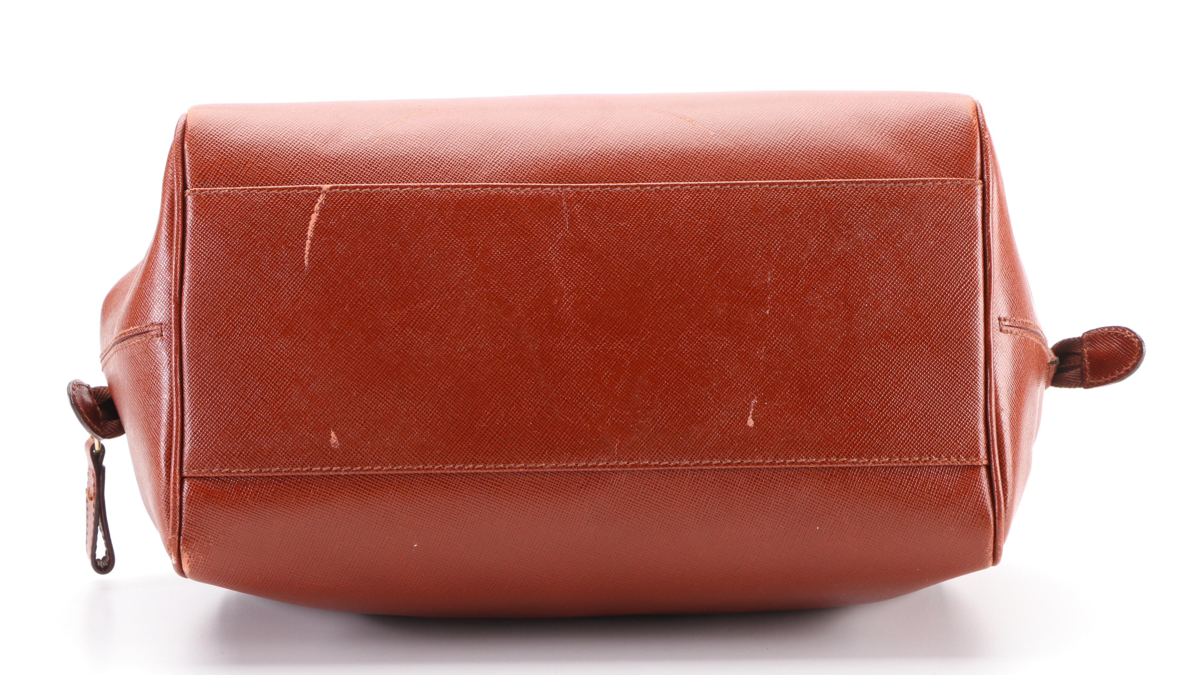 Prada Handbag in Brown Saffiano Leather