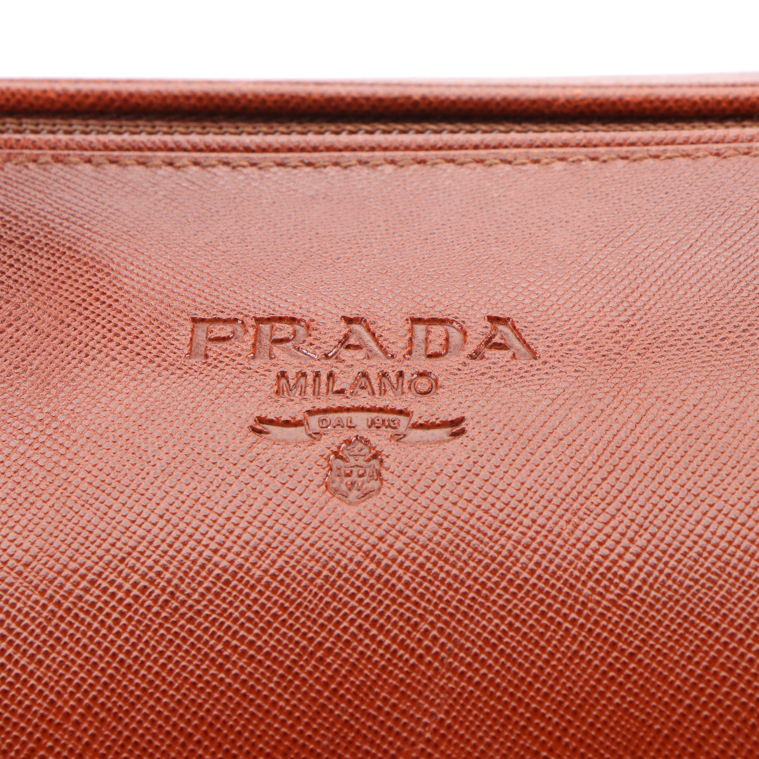 Prada Handbag in Brown Saffiano Leather