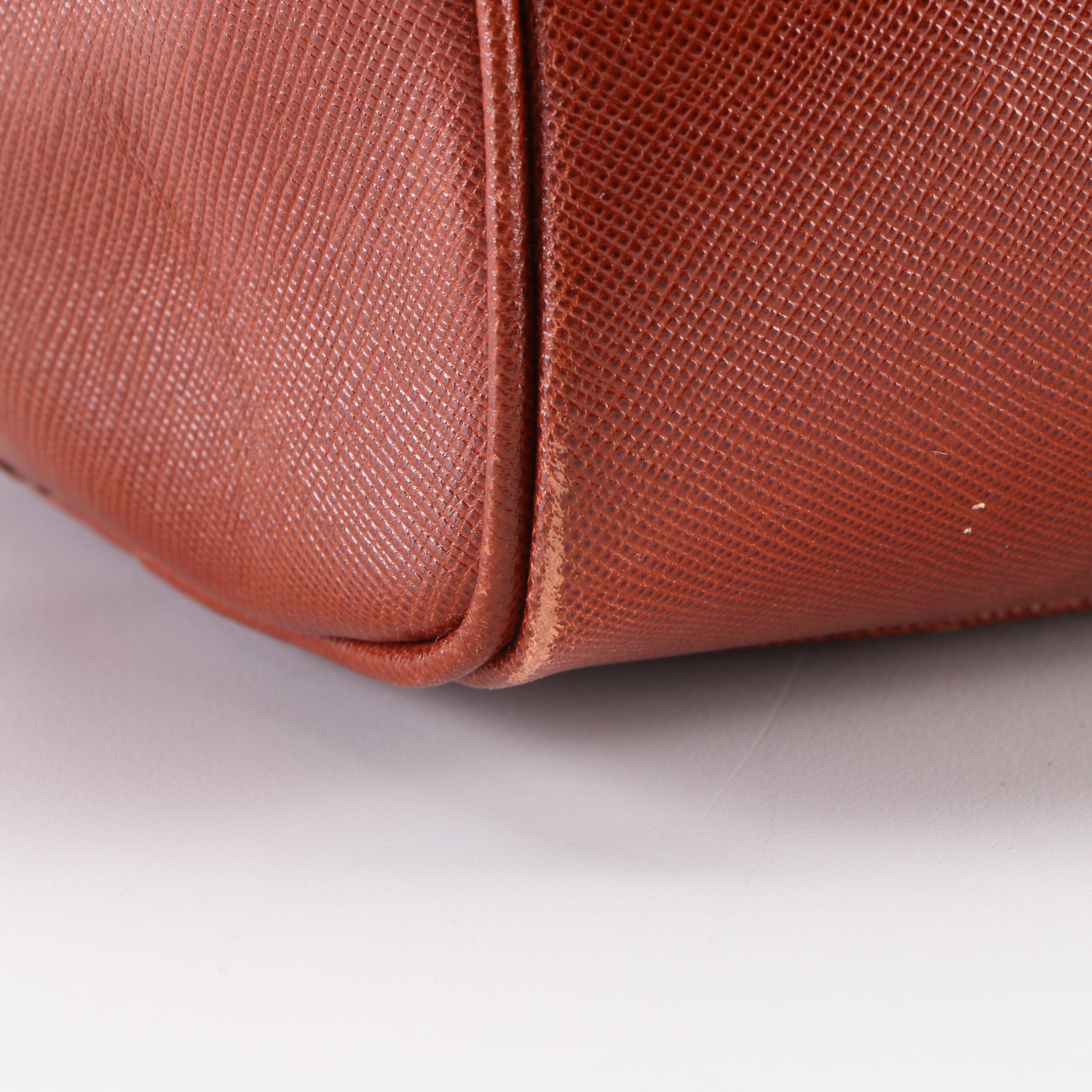 Prada Handbag in Brown Saffiano Leather