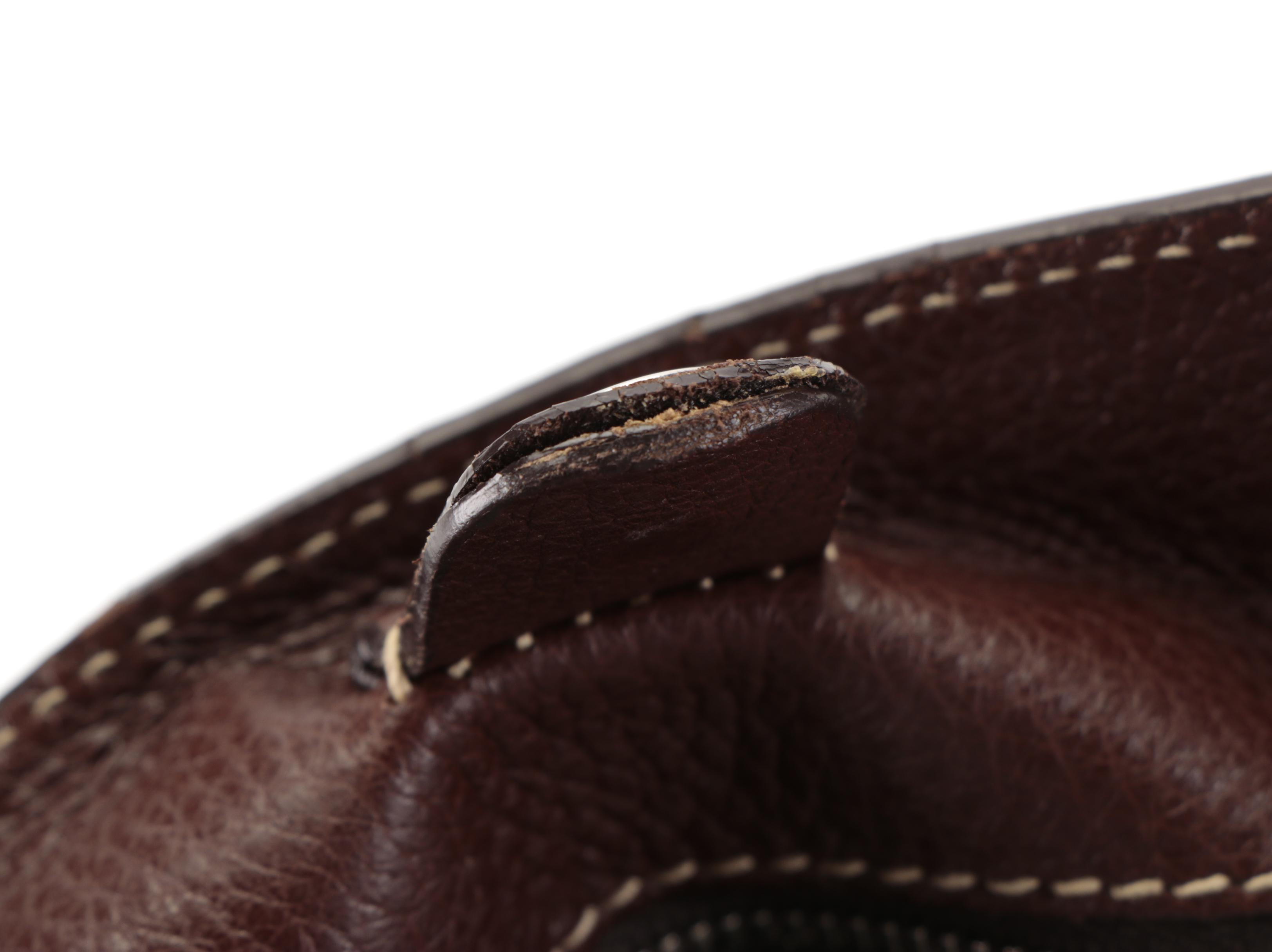 Prada Four-Pocket Buckle Shoulder Tote in Dark Brown Deerskin Leather