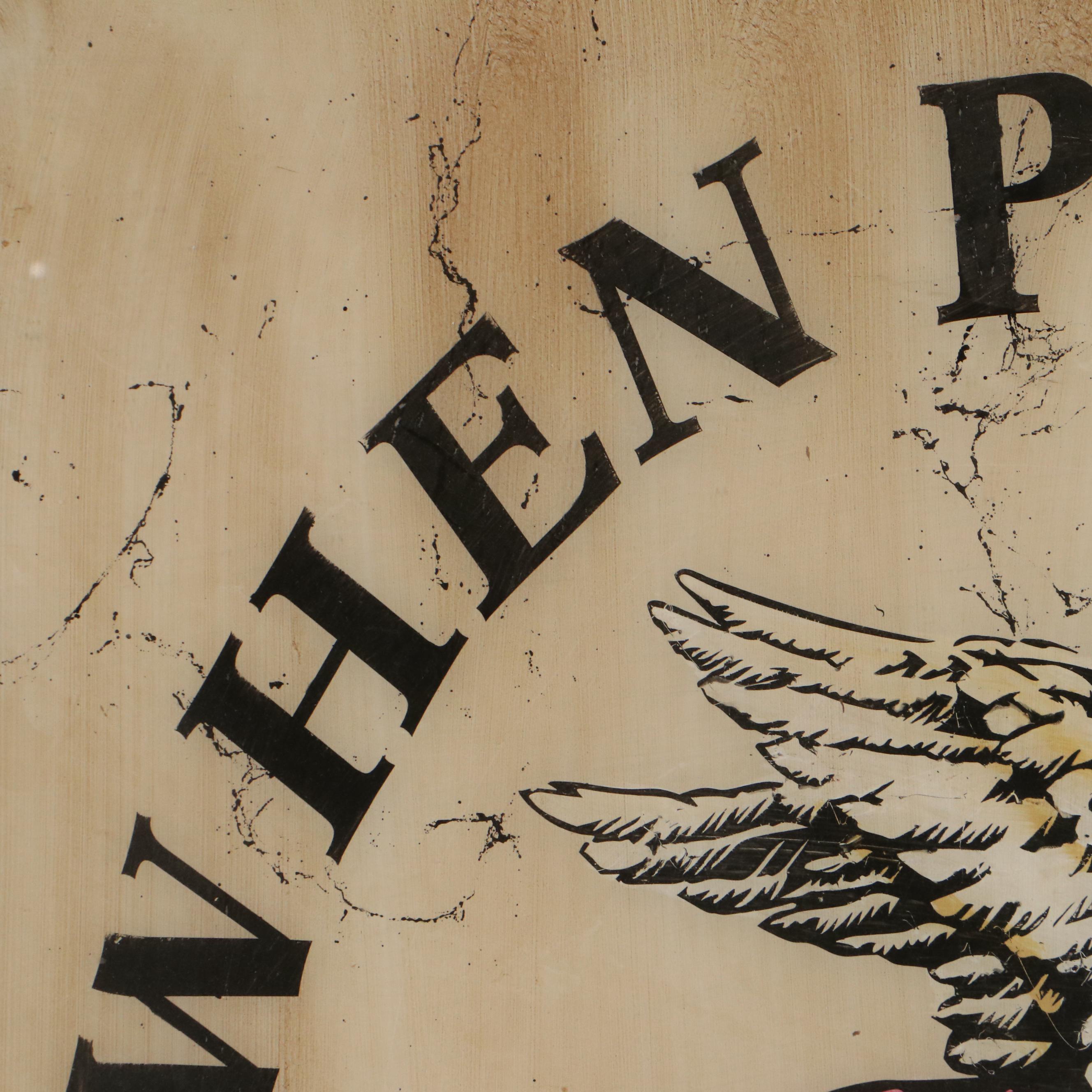 Reverse Glass Painted Sign "When Pigs Fly"