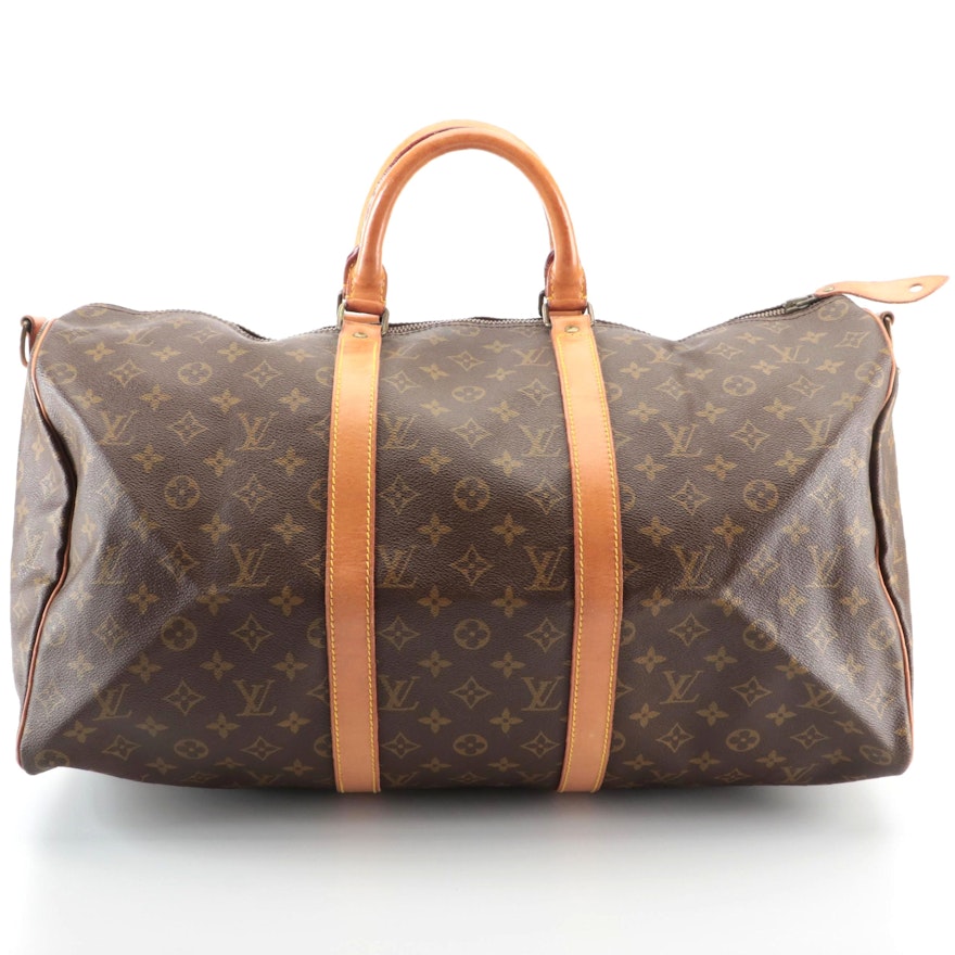 Louis Vuitton Keepall Bandoliere 50 in Monogram Canvas and Vachetta Leather