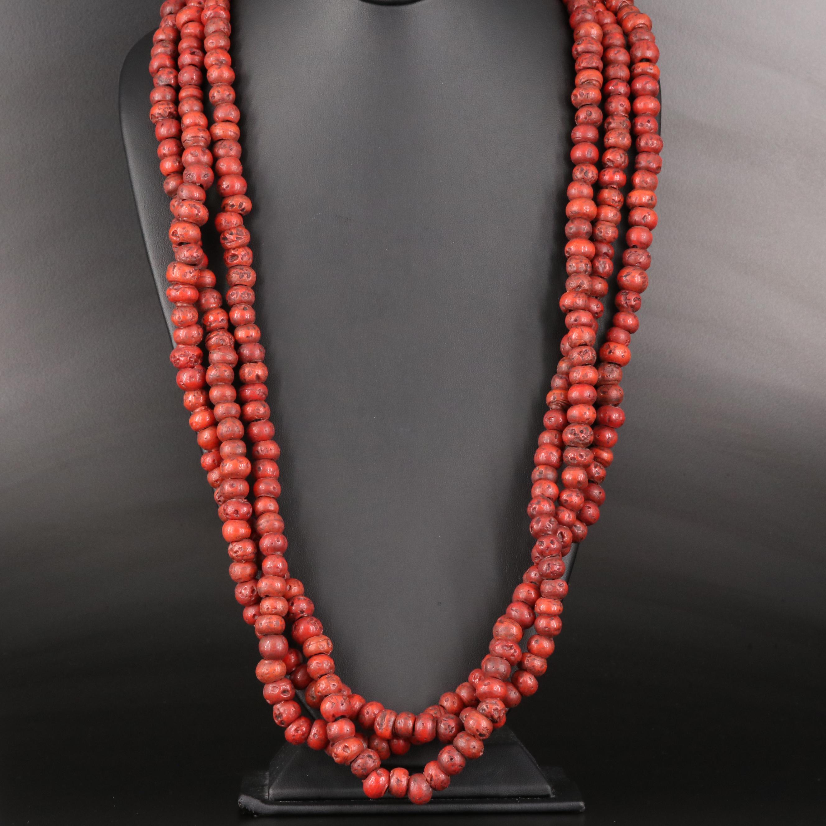 South Asian Nagaland Style Coral Beaded Necklace