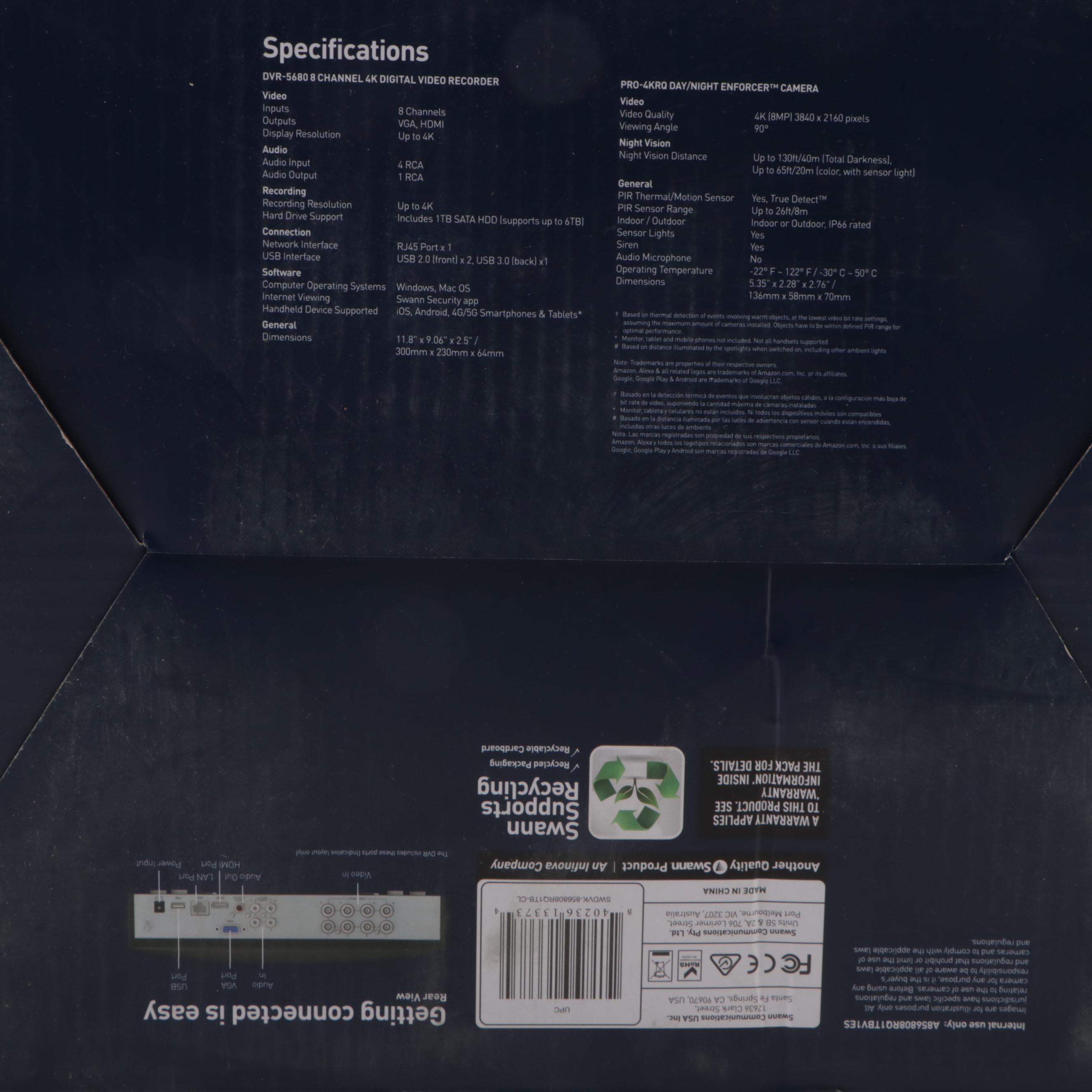 Swann 8 Channel 4K Ultra HD Enforcer Security System