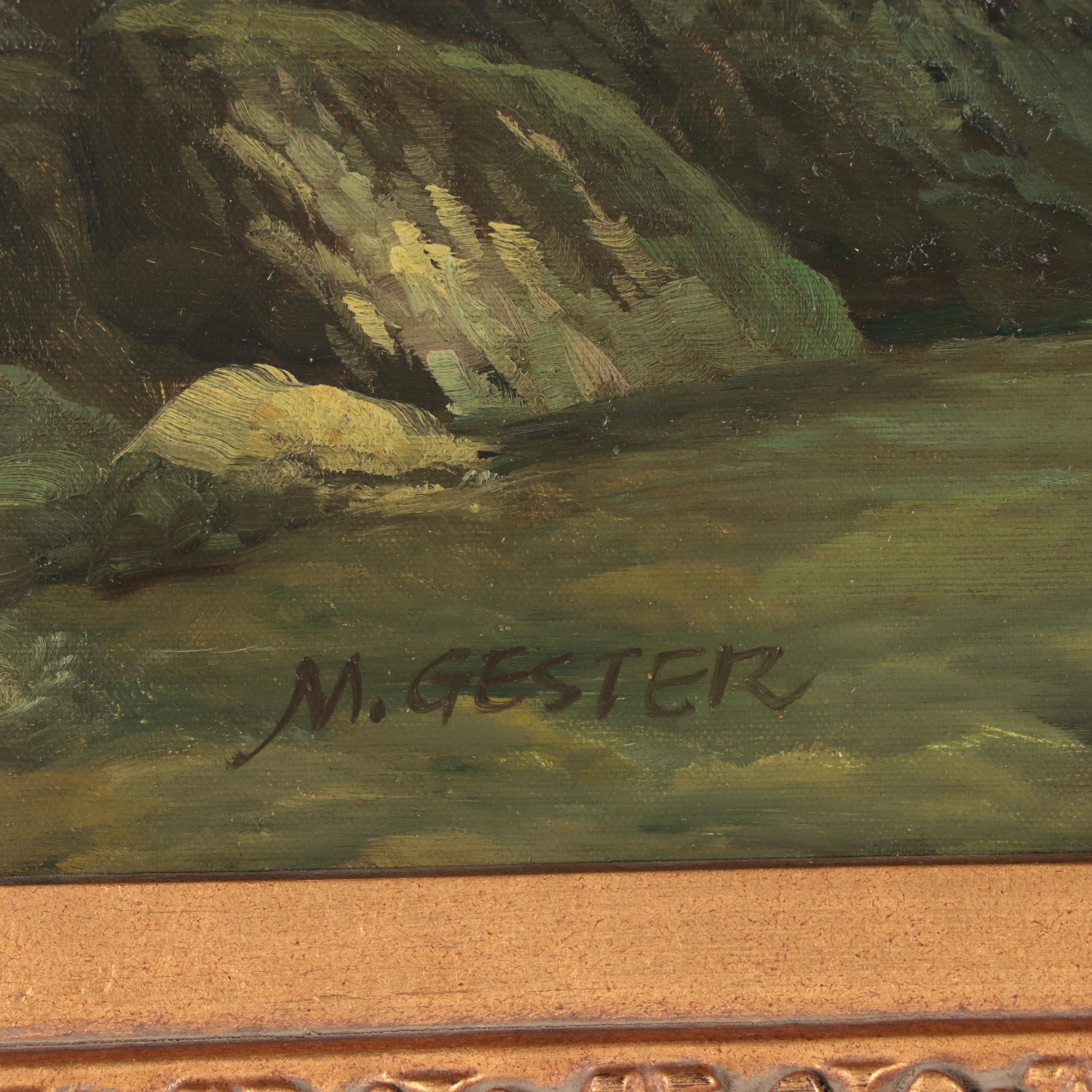 M. Gester Landscape Oil Painting, Mid-20th Century