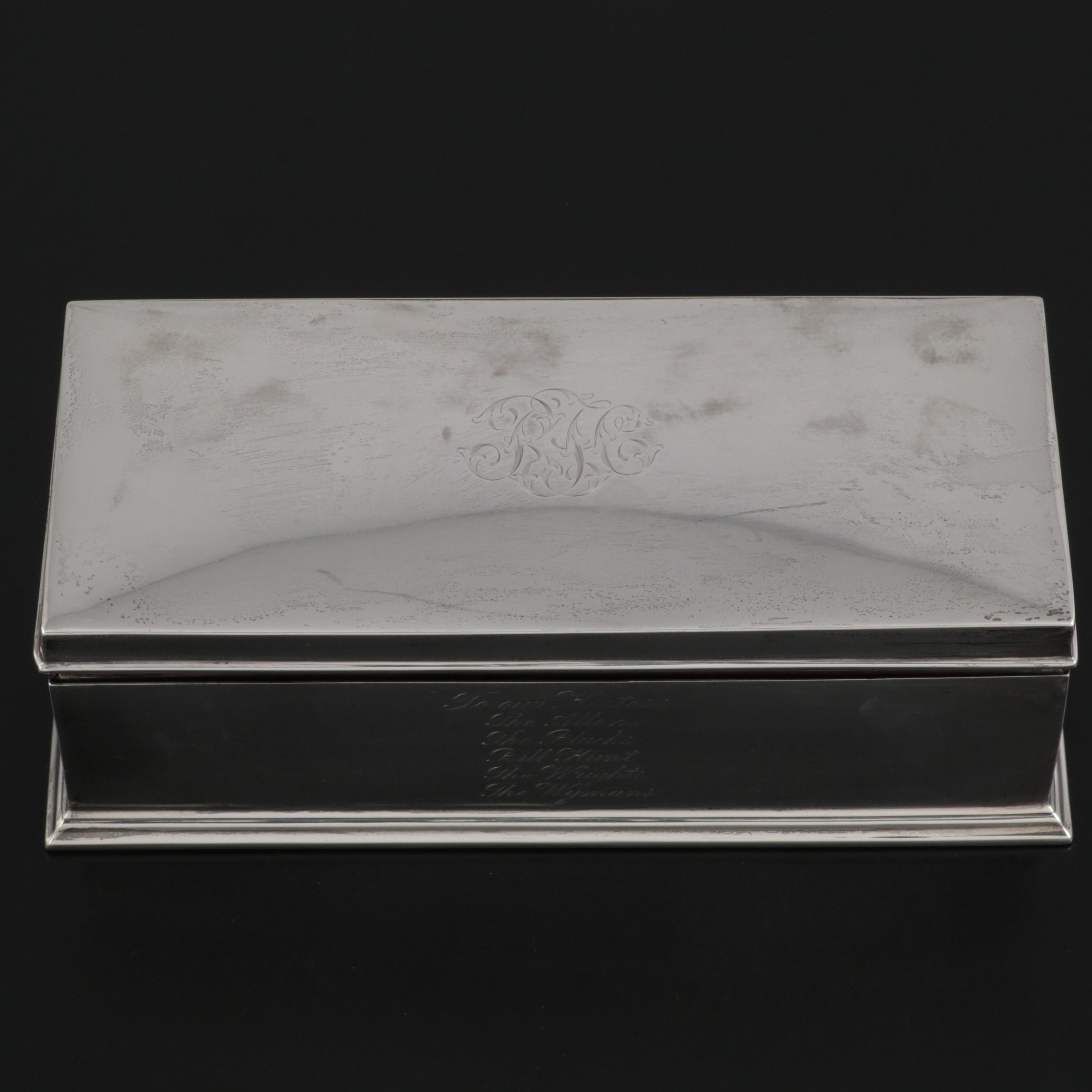 William B. Kerr & Co. Sterling Silver Cigarette Box, Late 19th to Early 20th C.