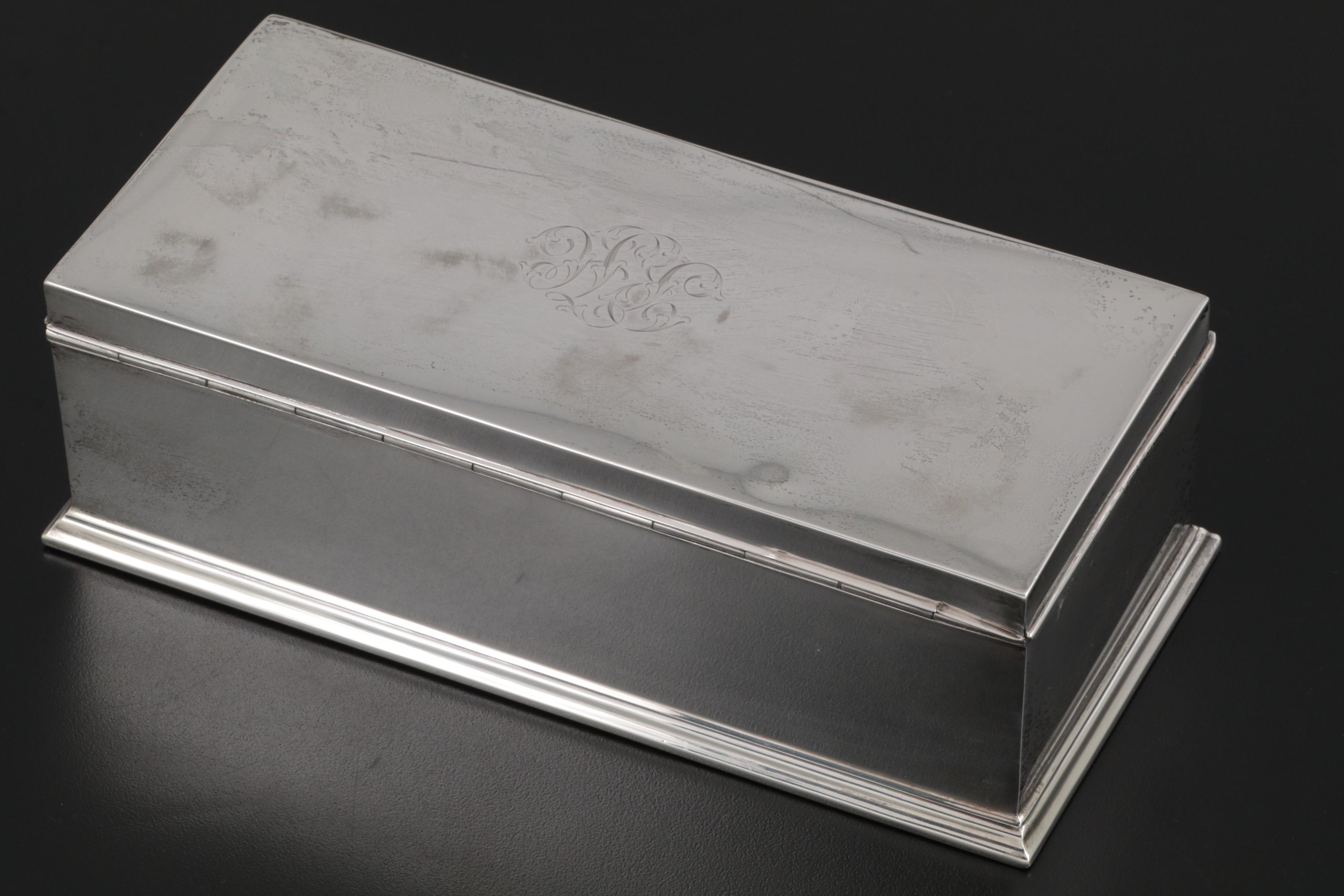 William B. Kerr & Co. Sterling Silver Cigarette Box, Late 19th to Early 20th C.