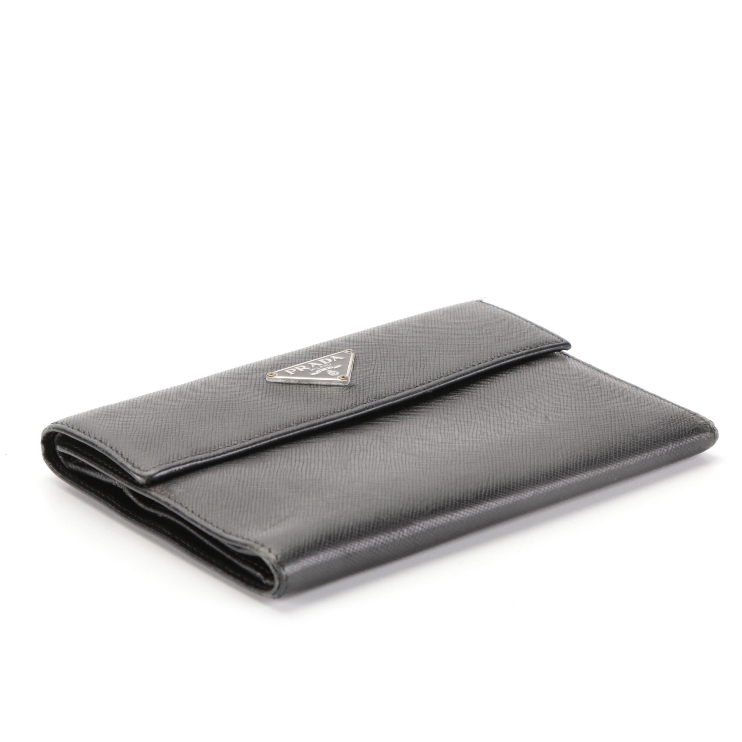 Prada Black Saffiano Leather Wallet