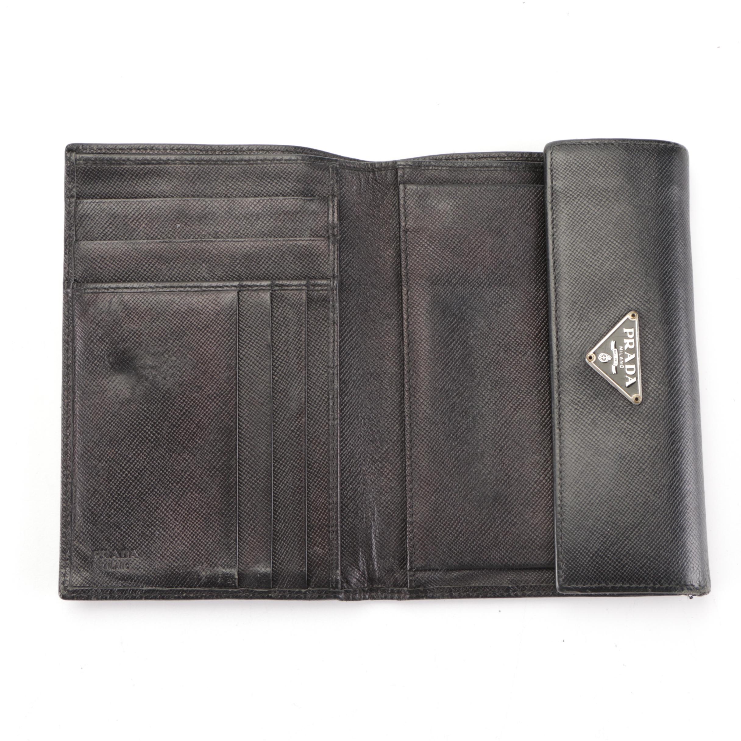 Prada Black Saffiano Leather Wallet