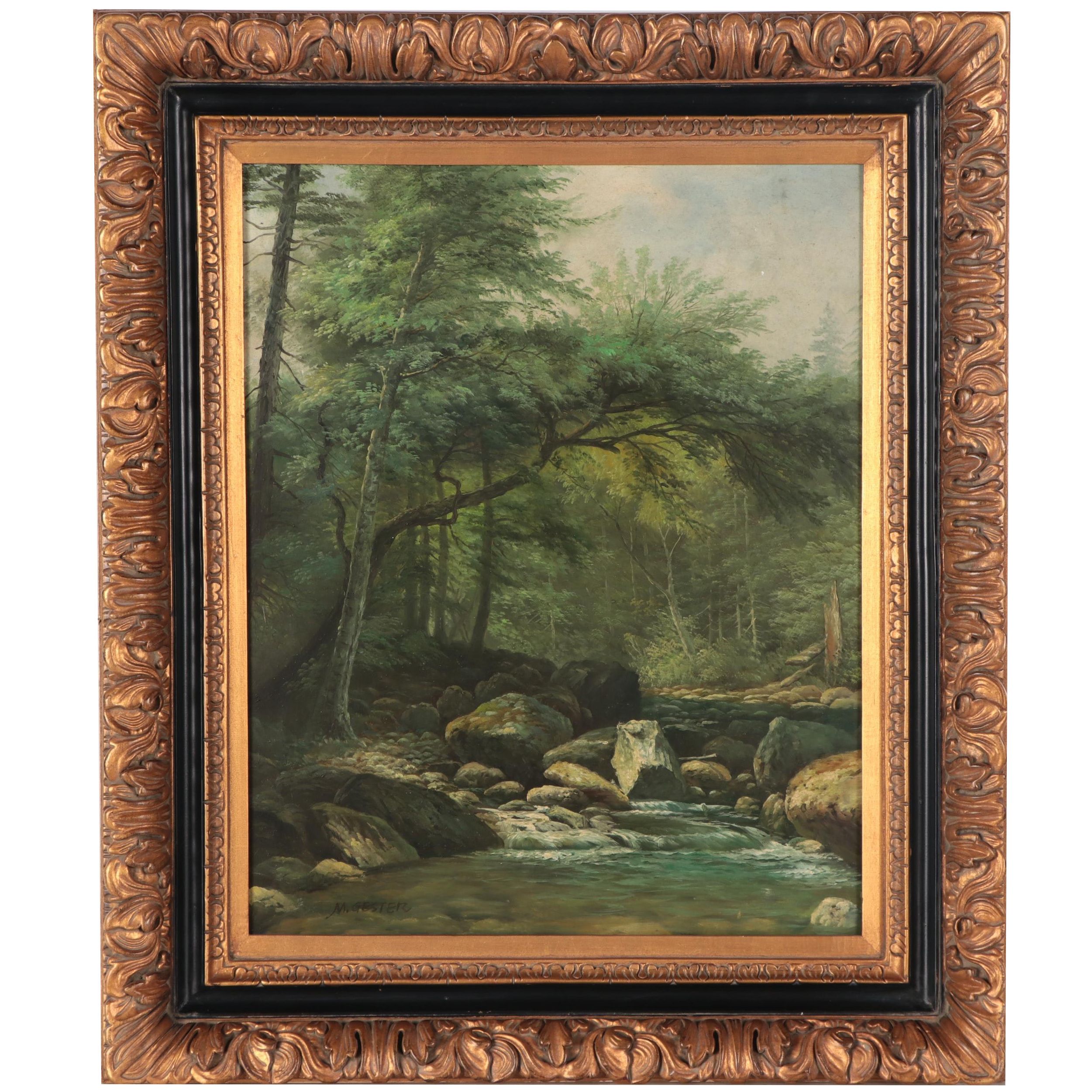 M. Gester Landscape Oil Painting, Mid-20th Century