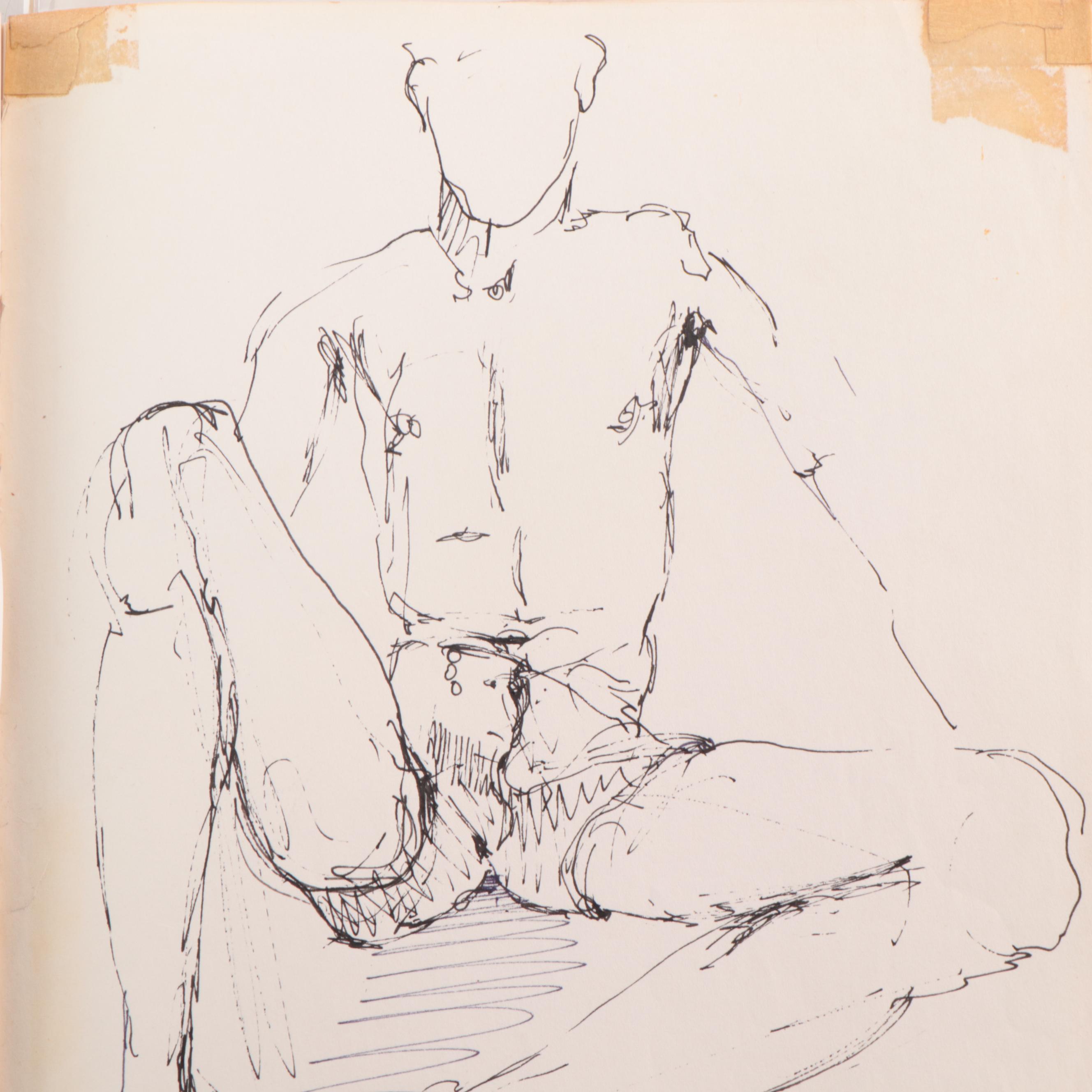 Theodore Hancock Mixed Media Drawings and Figure Studies