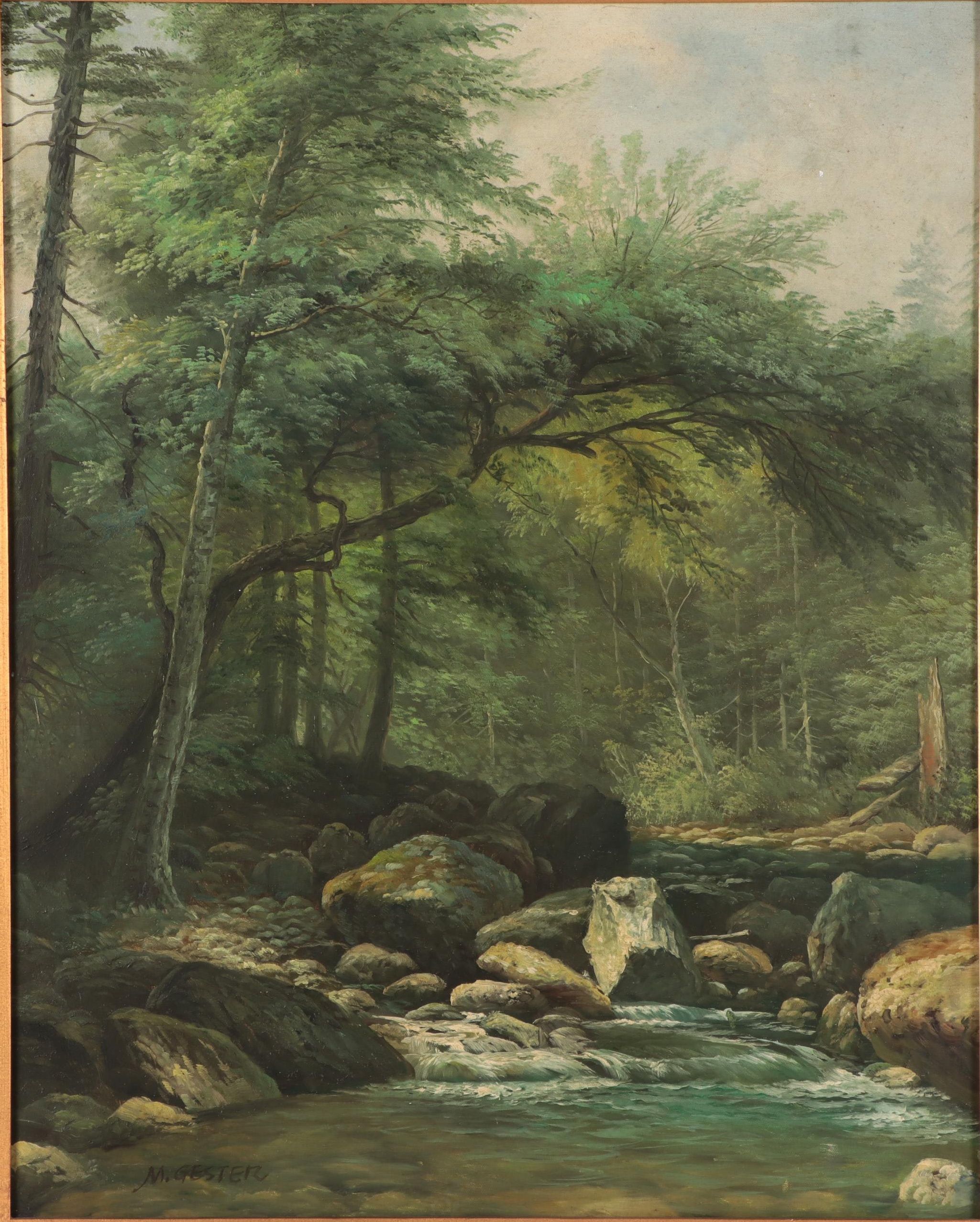 M. Gester Landscape Oil Painting, Mid-20th Century