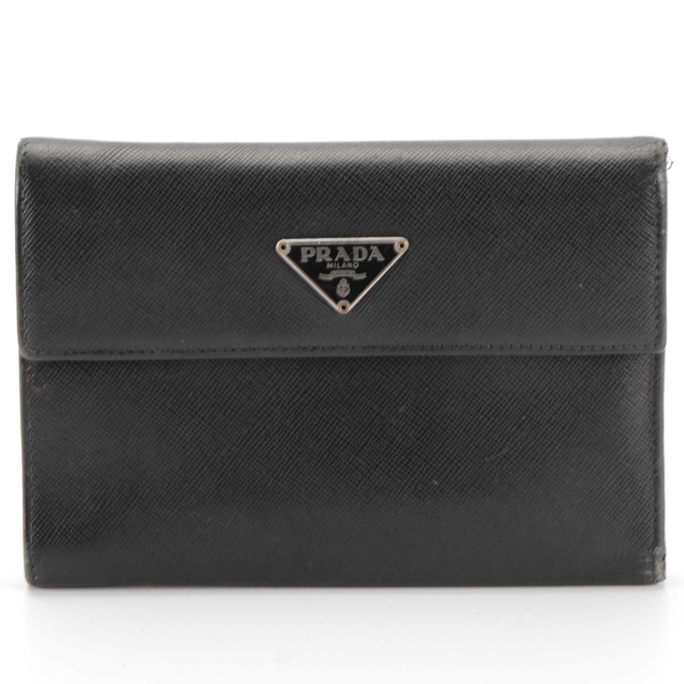 Prada Black Saffiano Leather Wallet