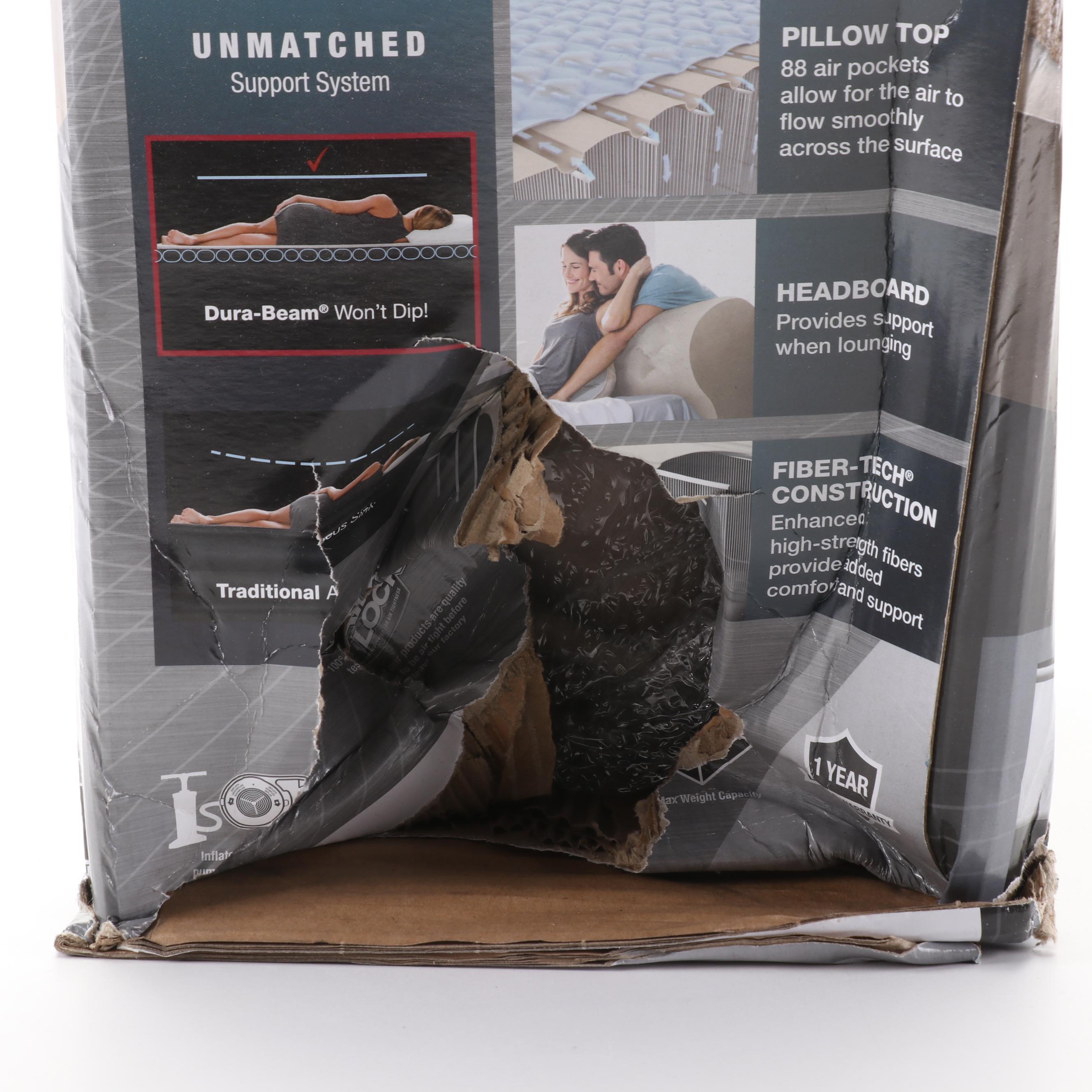 Intex Dura-Beam Deluxe Queen Air Mattress with Comfort Headboard